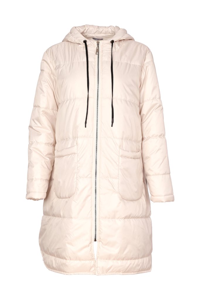 Sand Quilted Hooded Coat - NAW26195