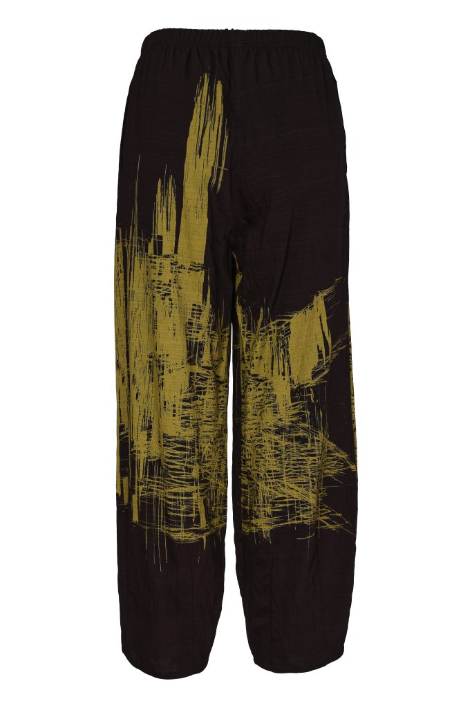 Black & Avocado Print Trousers - NAW26242