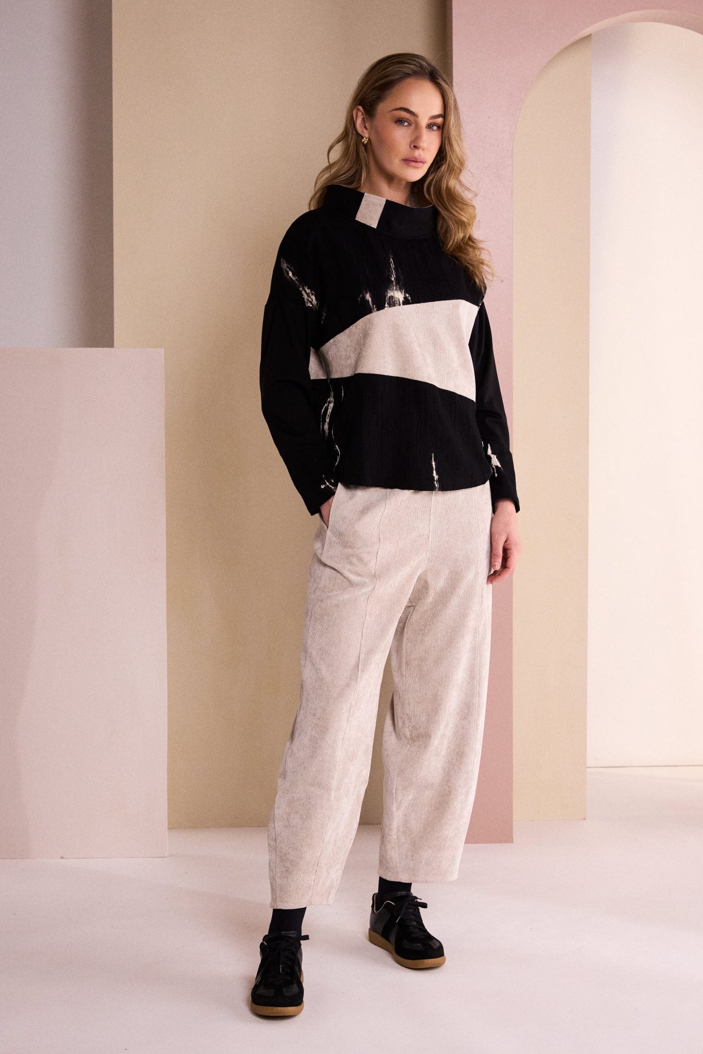 Black & Stone Panel Top - NAW26243