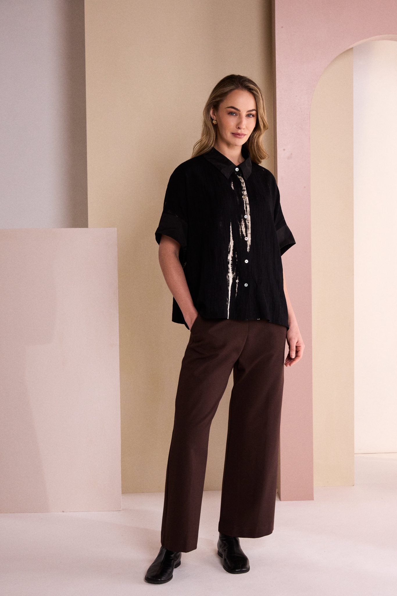 Black & Stone Print Shirt - NAW26244