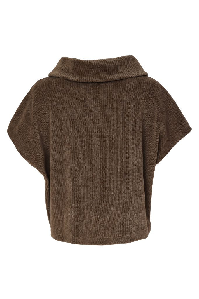 Army Cord Cowl Neck Top - NAW26253