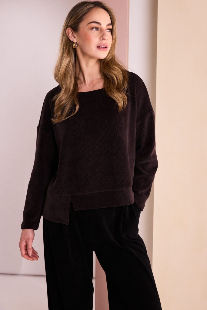 Choko Cord Long Sleeve Top - NAW26254