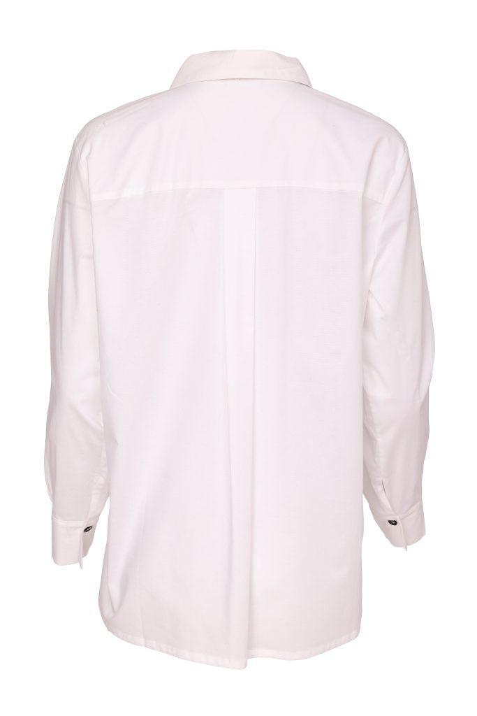 White & Black Placement Print Shirt - NAW26263