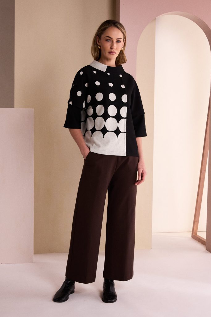 Black & Stone Spot Print Top - NAW26269
