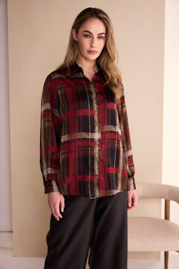 Clove Check Organza Shirt - NAW26289