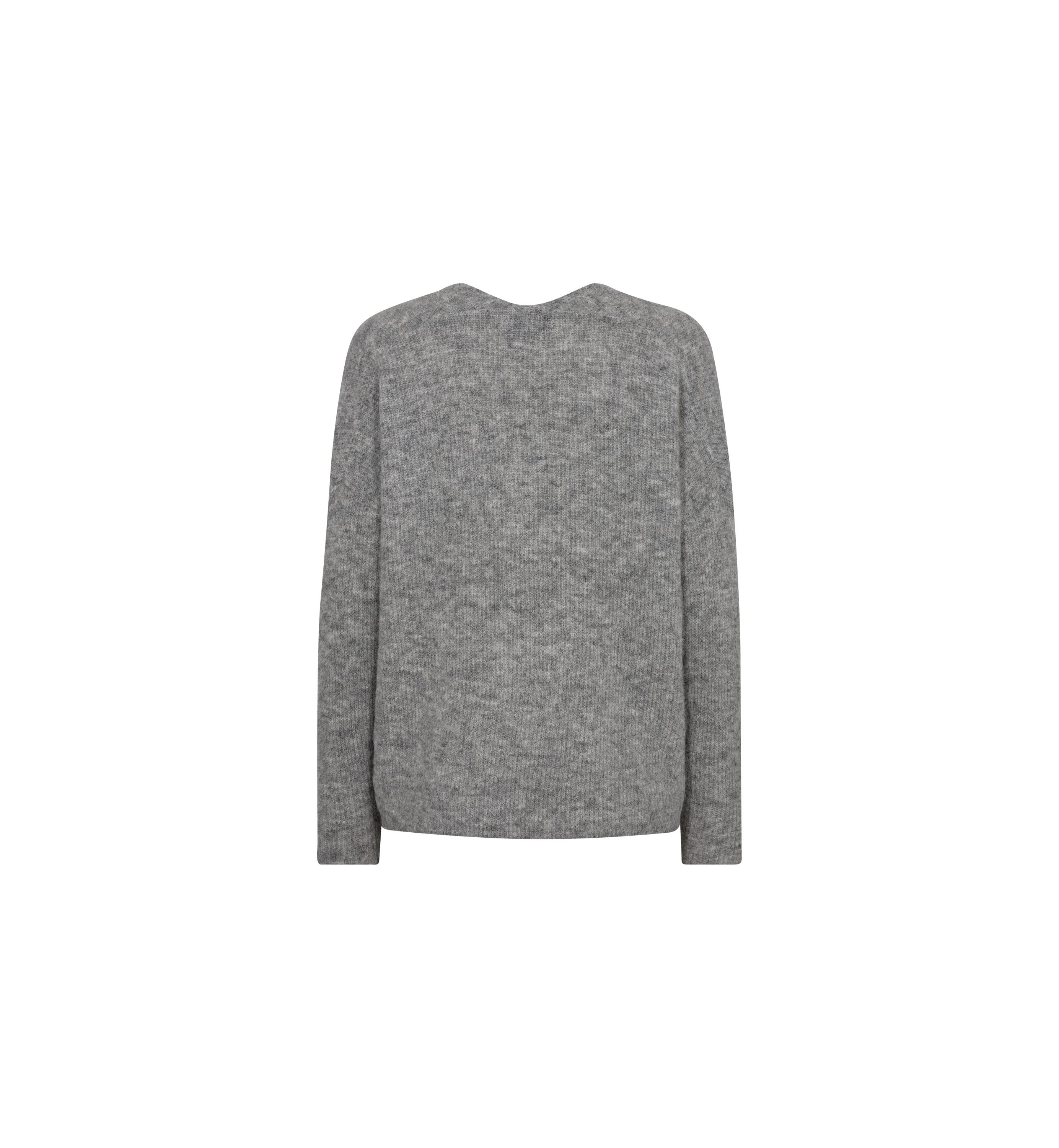 Thora V-Neck Grey Melange Knit - 153900