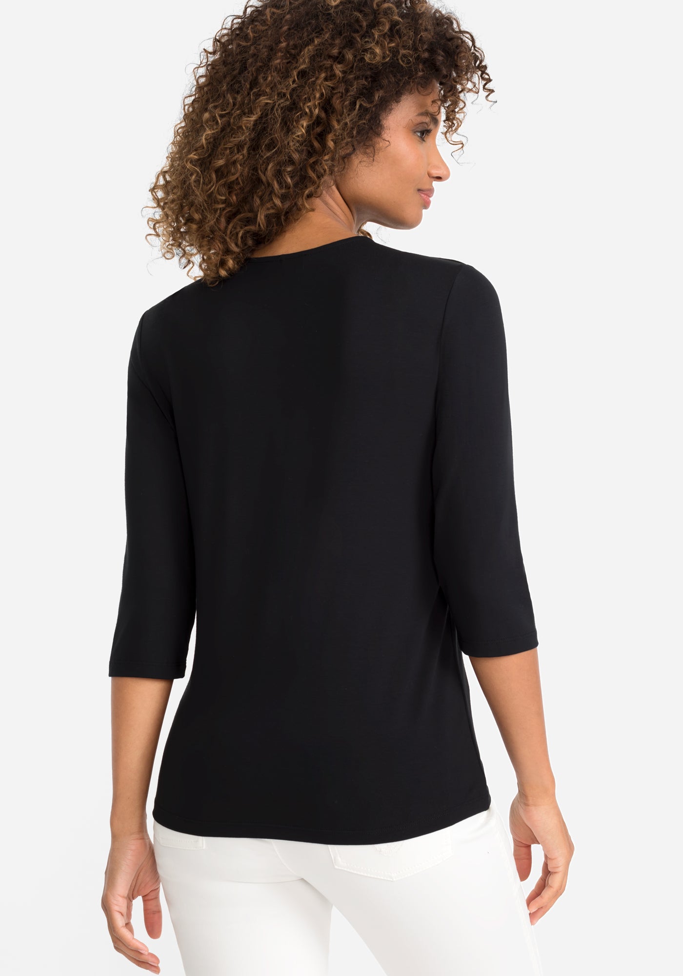Black V Neck Top - 11100107