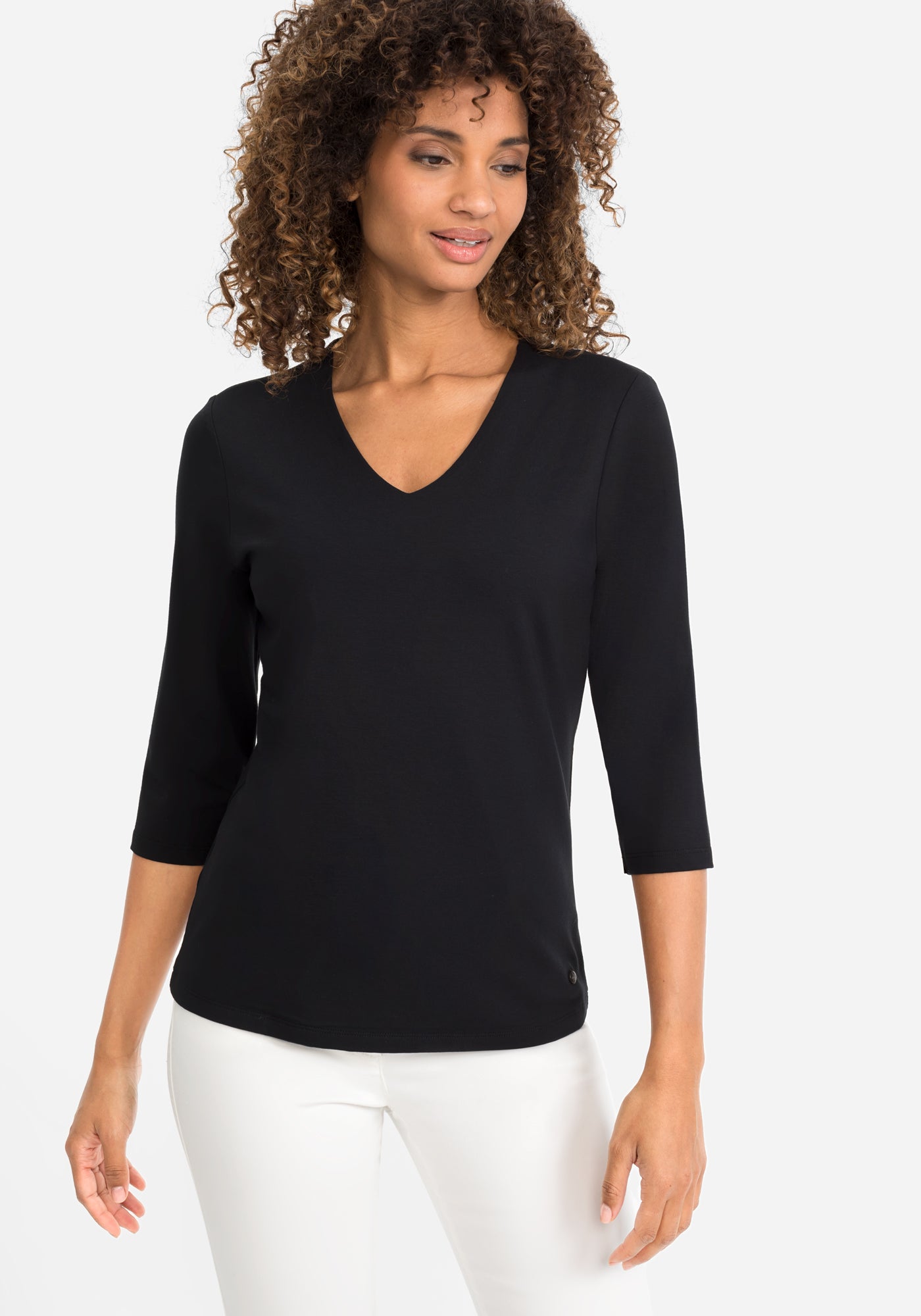Black V Neck Top - 11100107