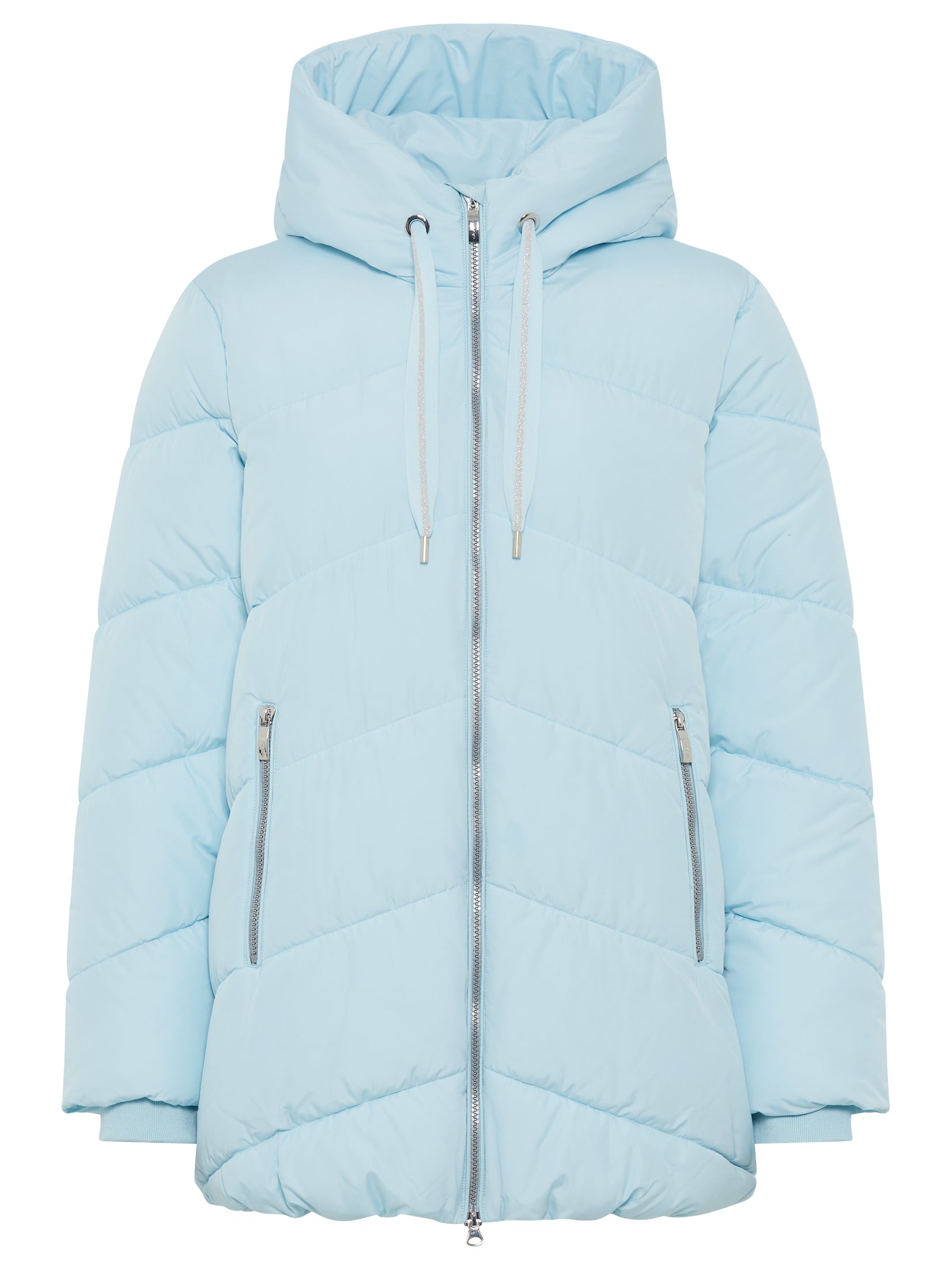 Satin Blue Padded Jacket - 15101435
