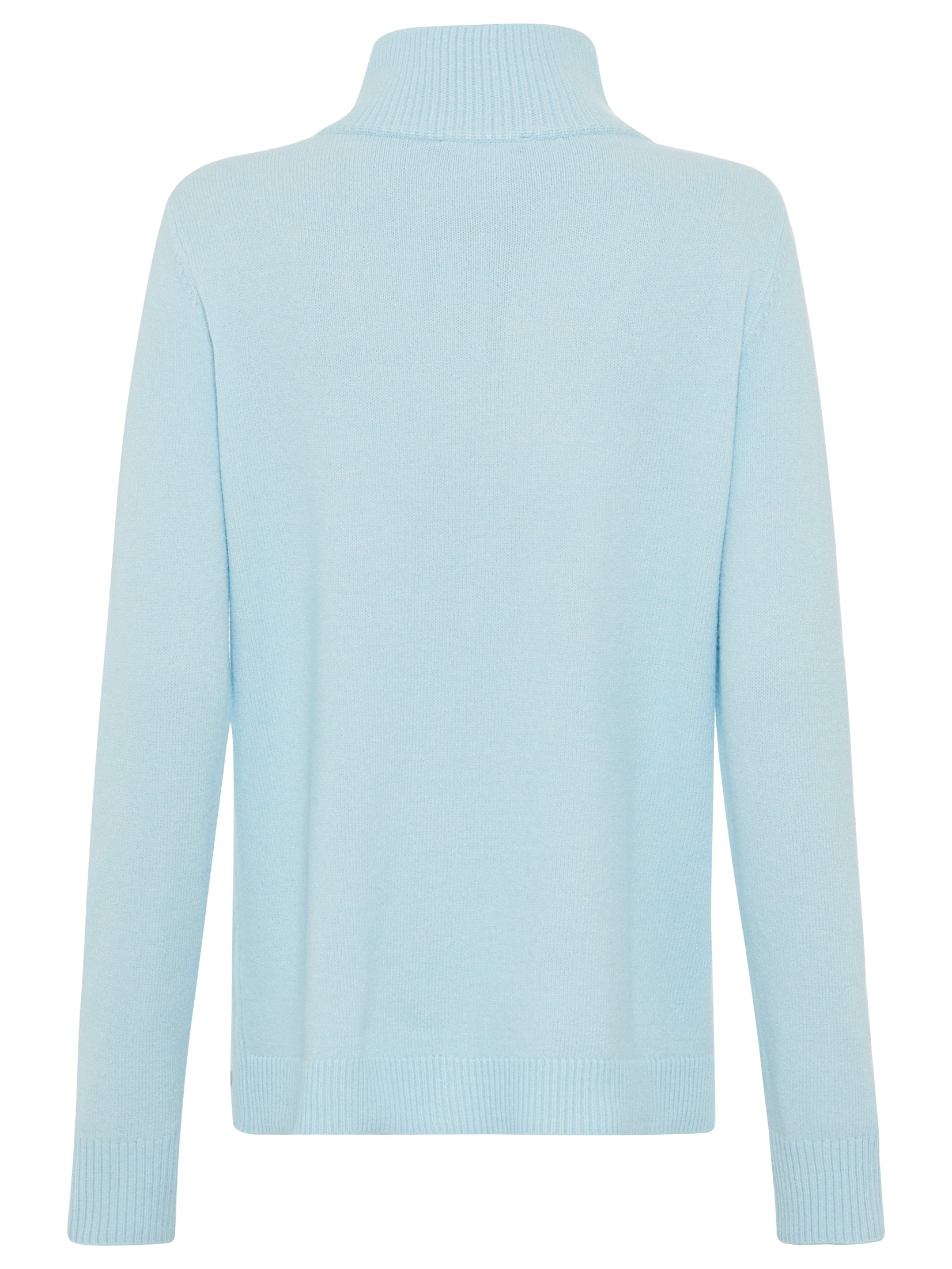 Satin Blue Zip Neck Sweater - 11004655