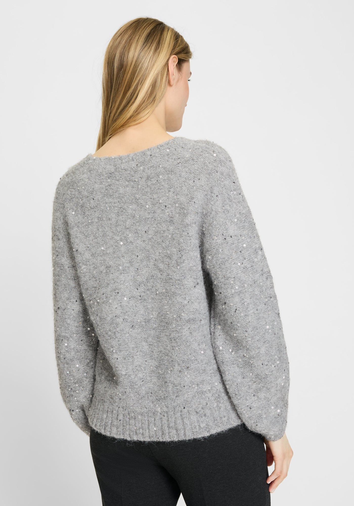 Misty Grey Sequin Sweater - 11004688