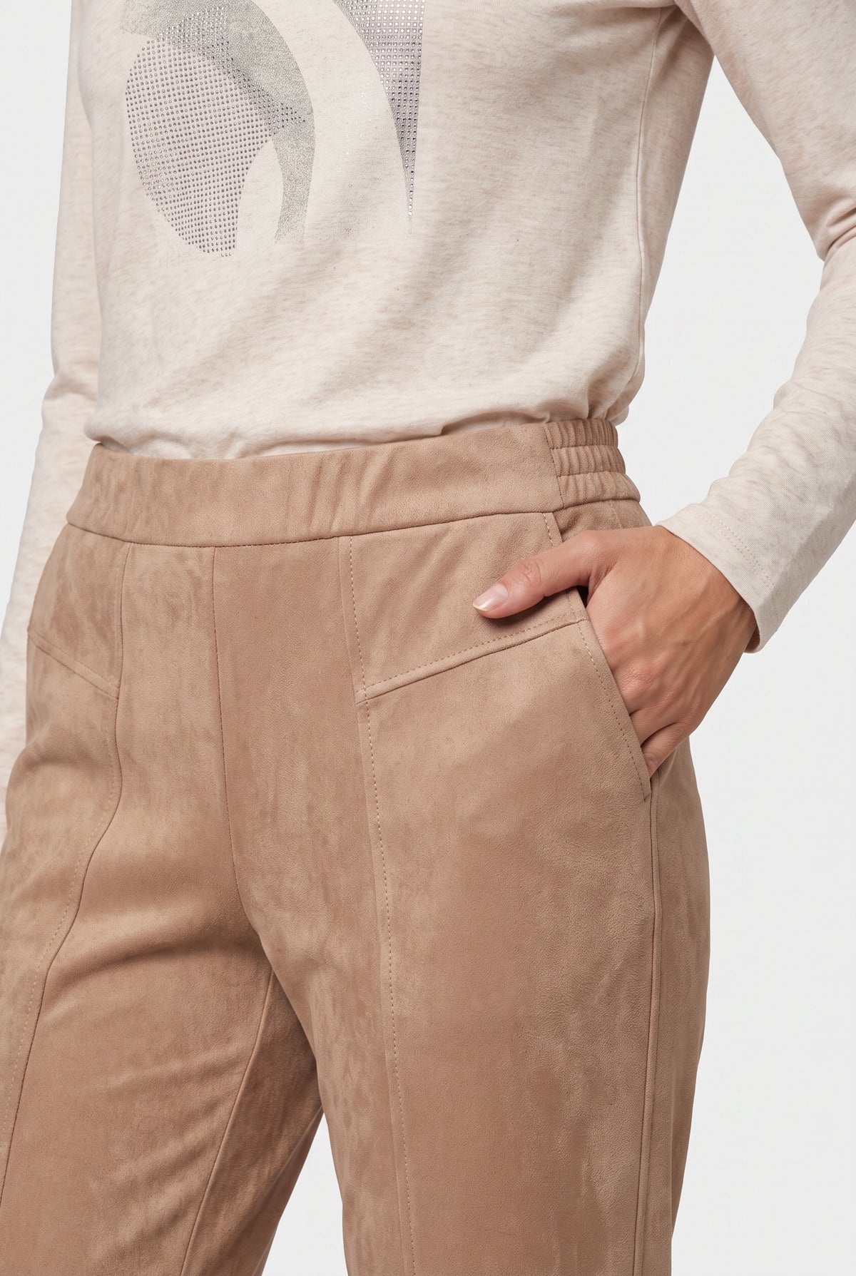 Faux Suede Hazelnut Trousers - 14002568