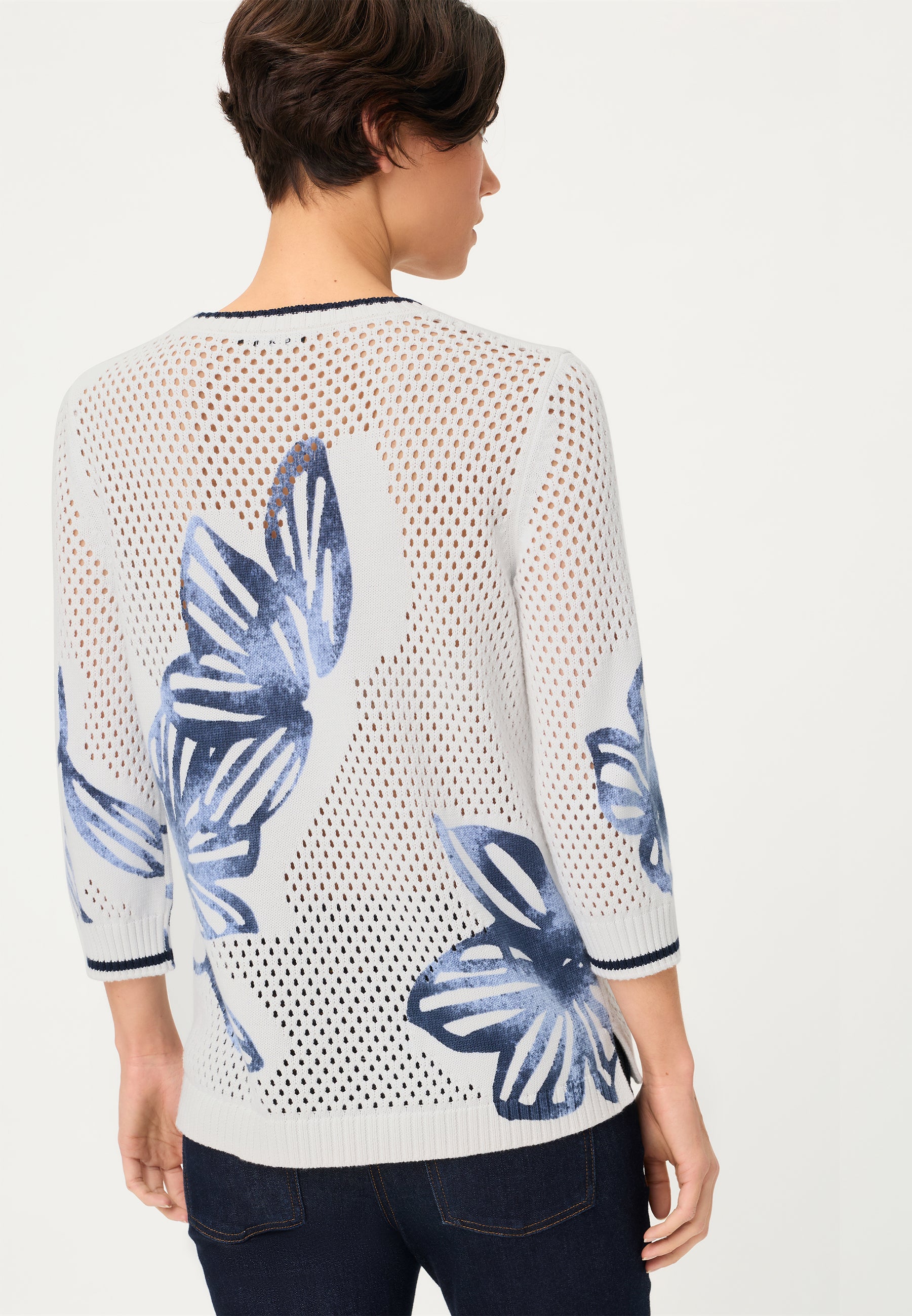 Ink Blue Floral Pullover - 11004830