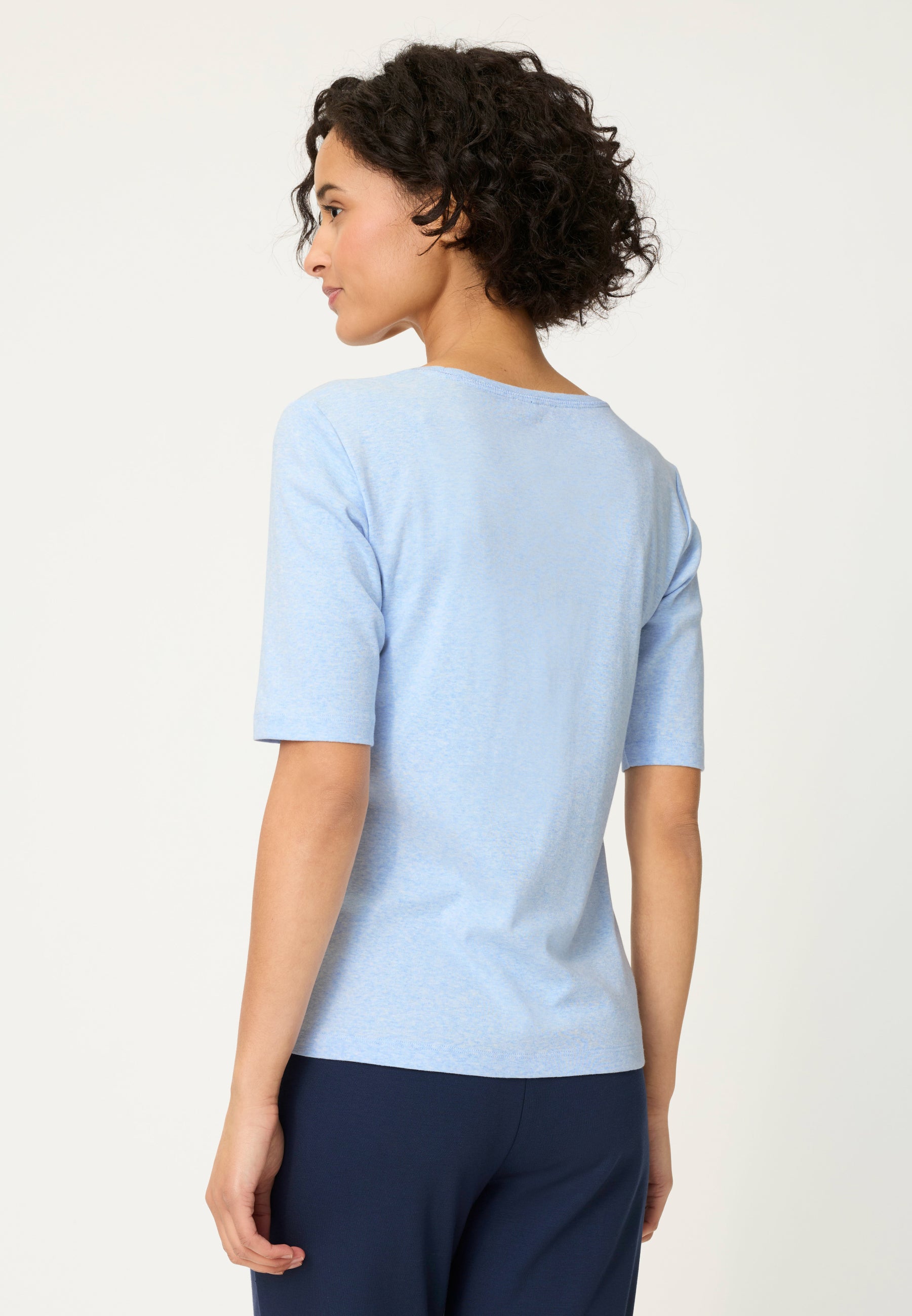 Cloud Blue Front Print T-shirt - 11100633