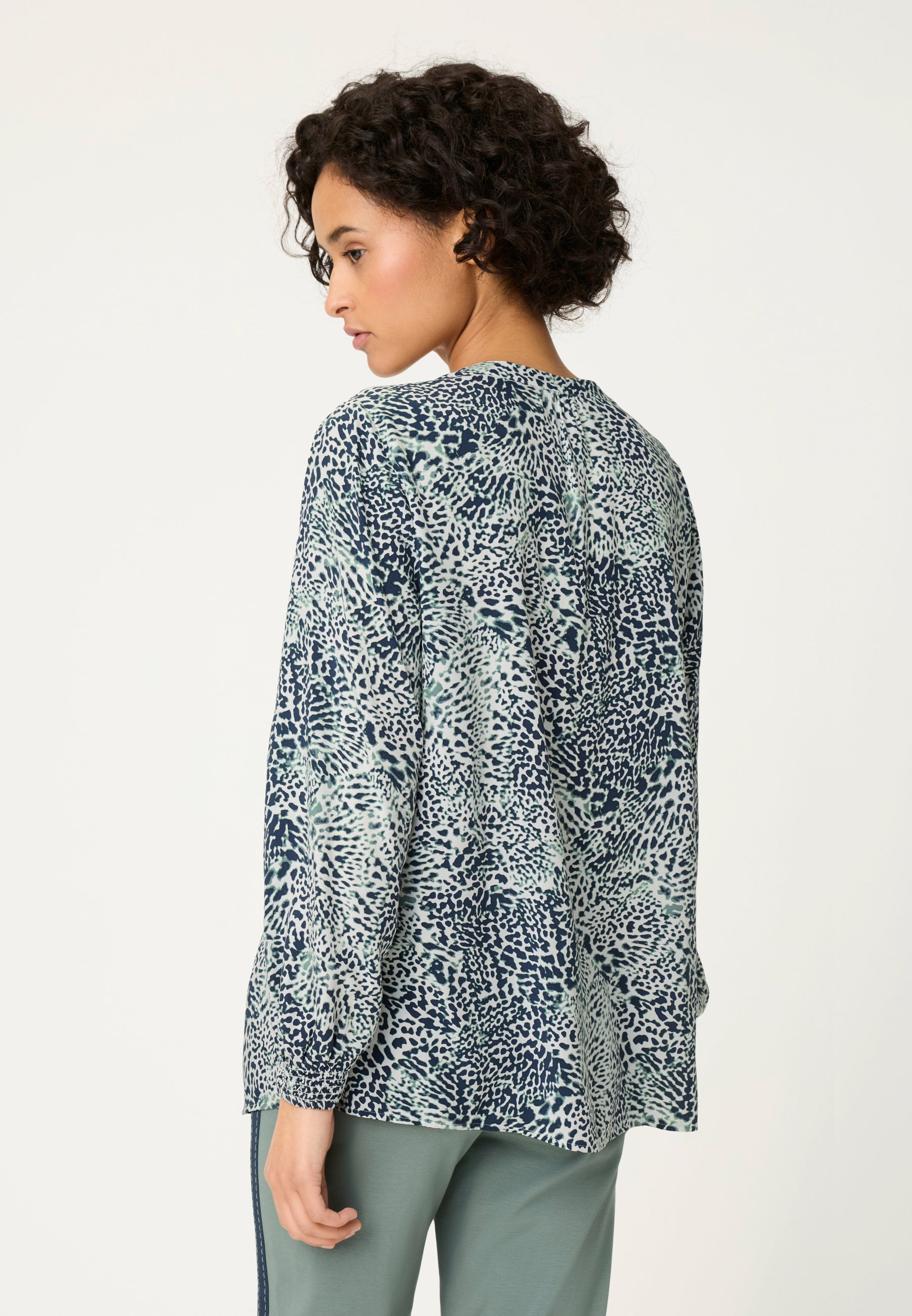 True Navy Print Blouse - 12002184