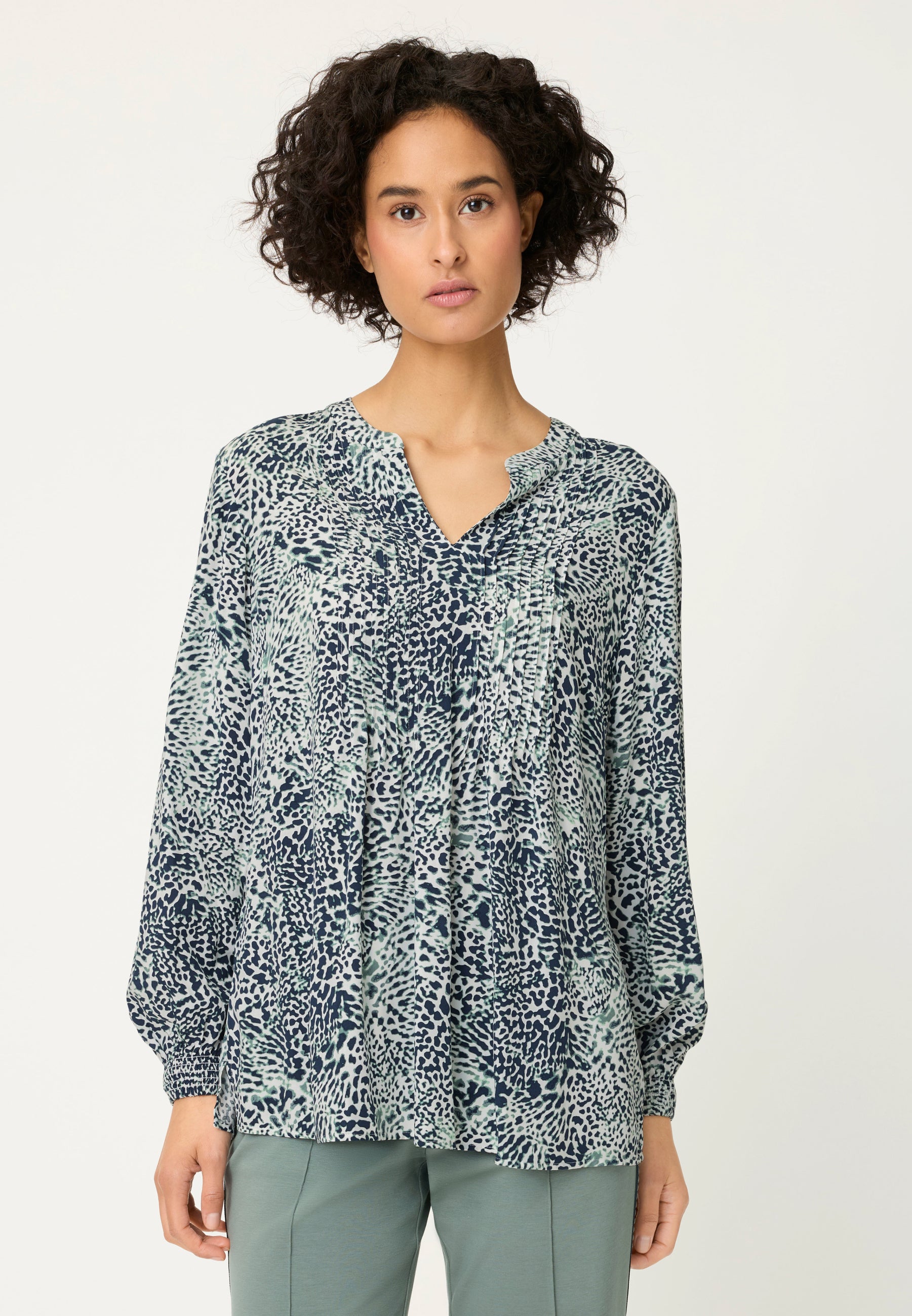 True Navy Print Blouse - 12002184