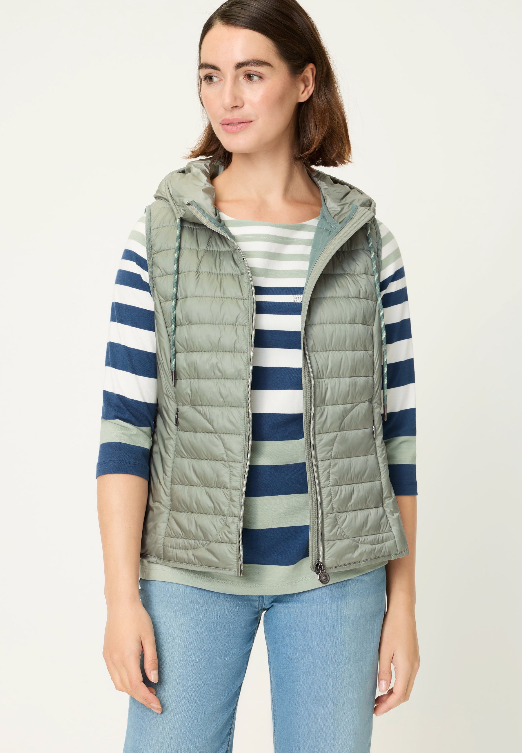 Salvia Green Padded Gilet - 15101444