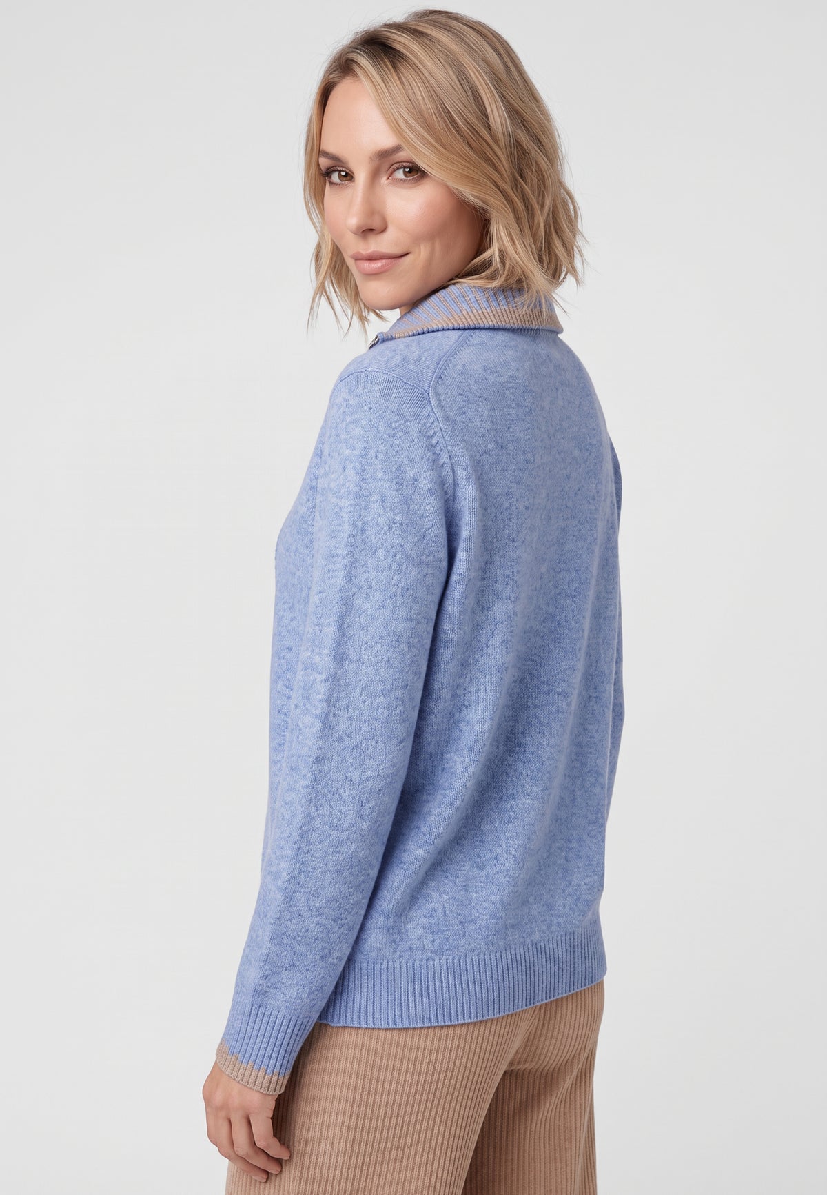River Blue Melange Zip Pullover - 11004939