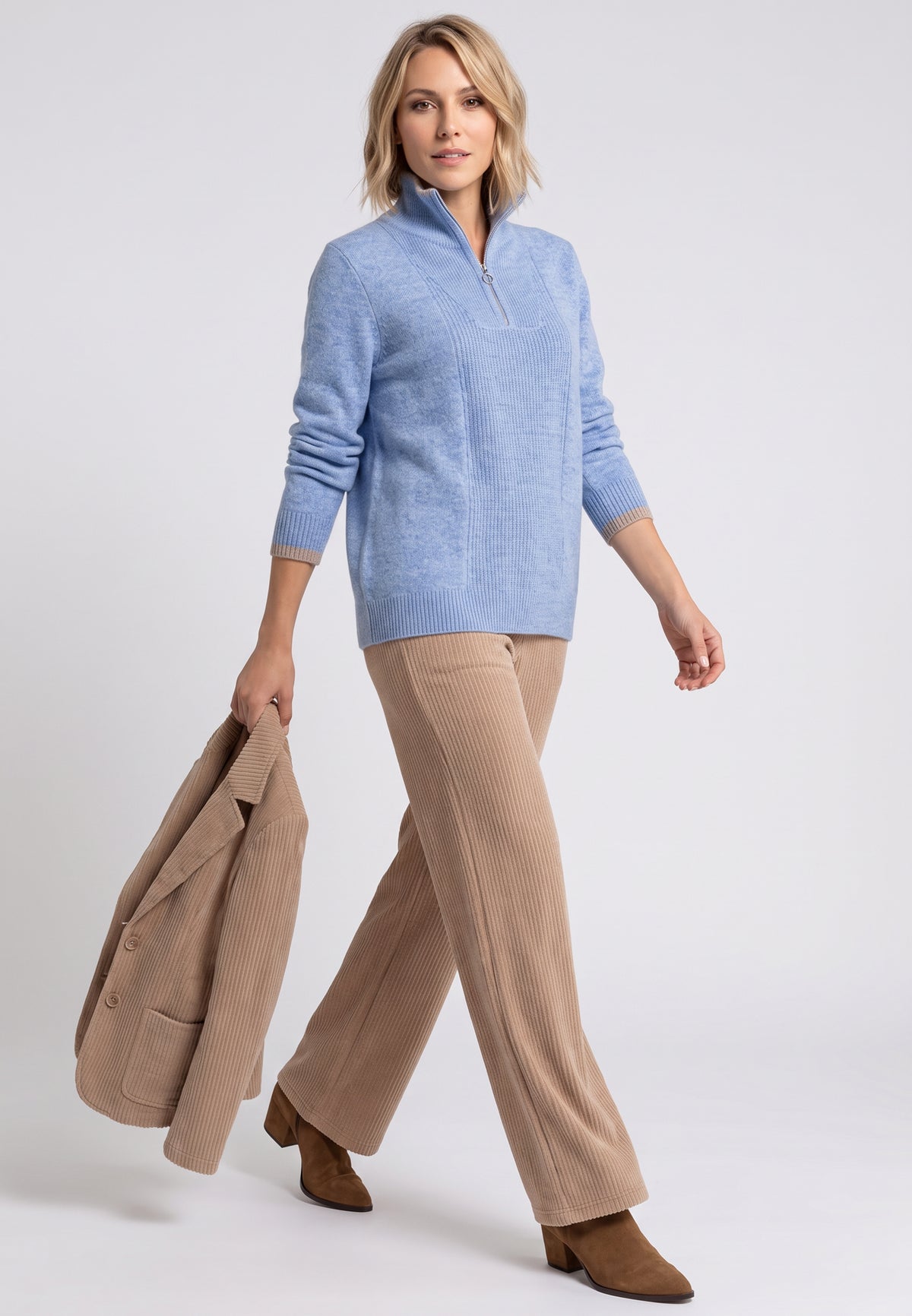 River Blue Melange Zip Pullover - 11004939