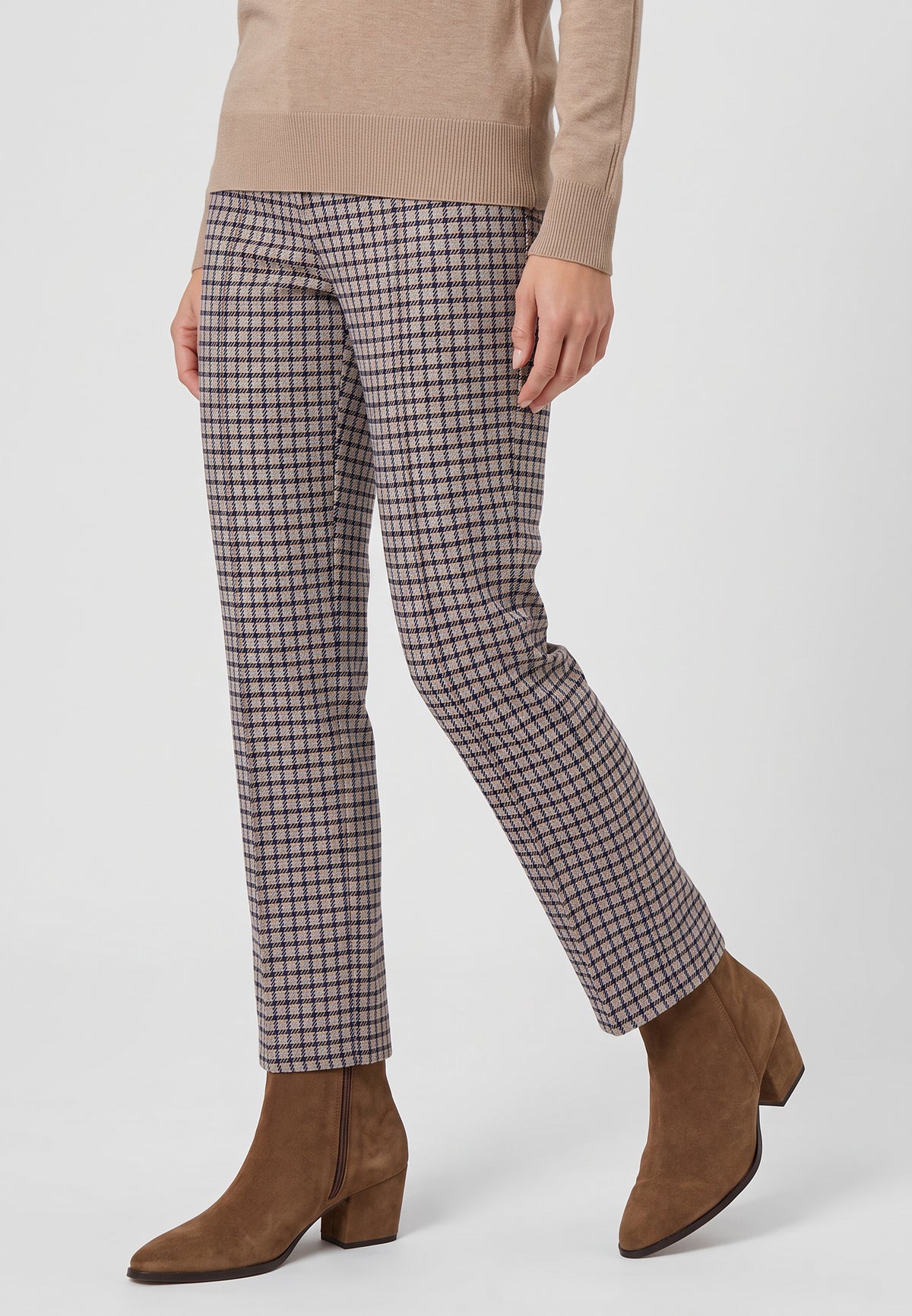 Hazelnut Check Trousers - 14002225
