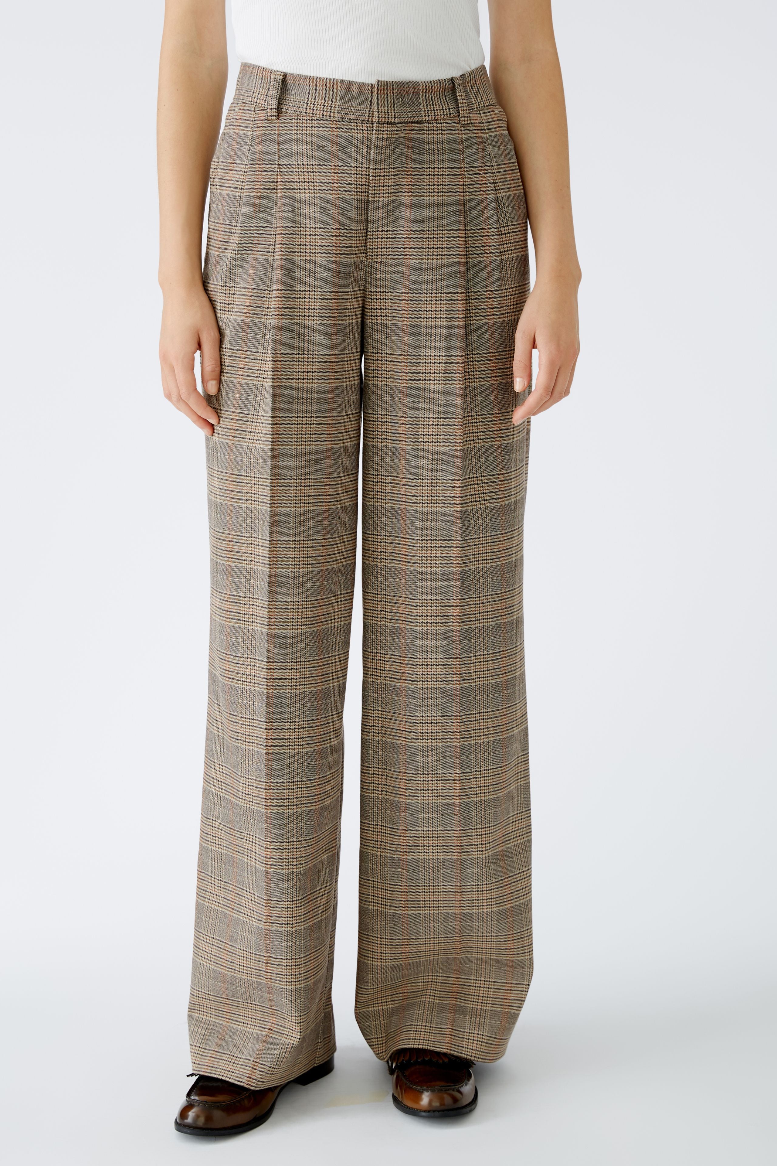 Checked Pleated Trousers 89780