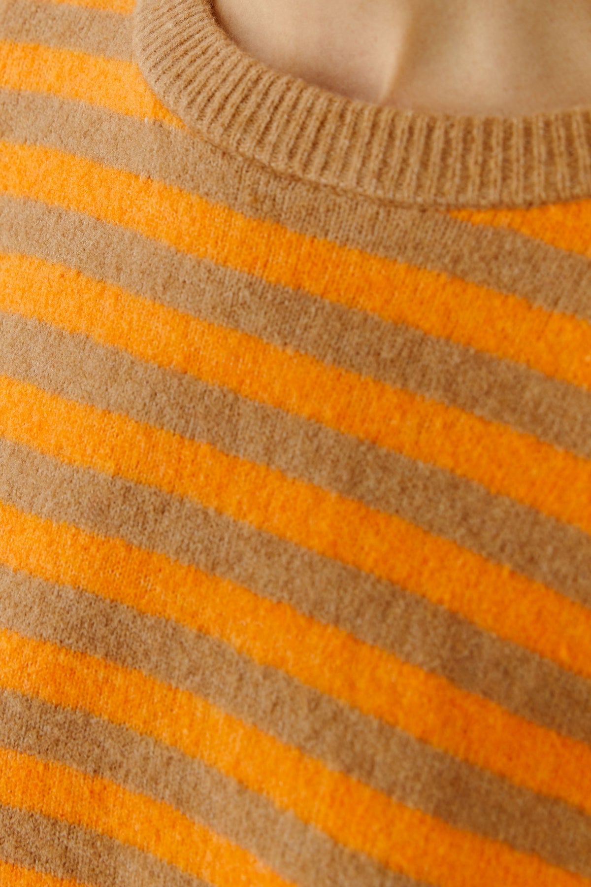 Dark Camel Orange Stripe Sweater - 92275