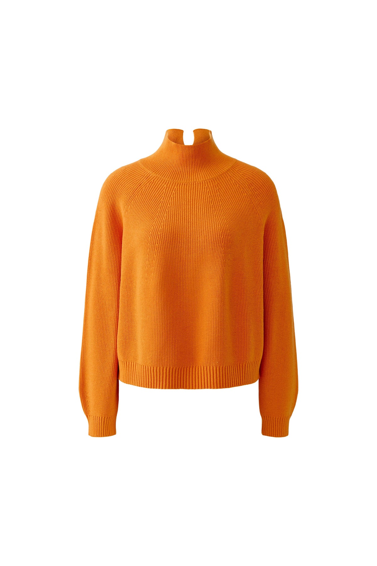 Orange Funnel Neck Pullover - 99829