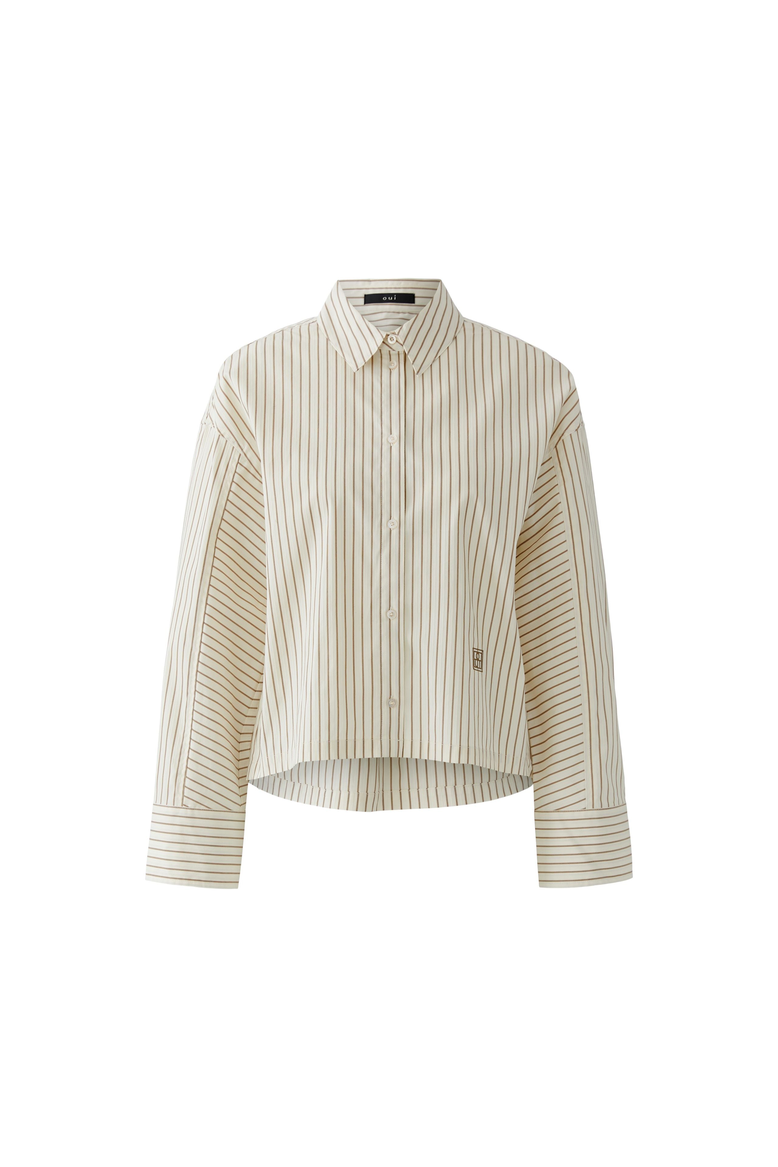 Off White & Brown Stripe Shirt - 97533