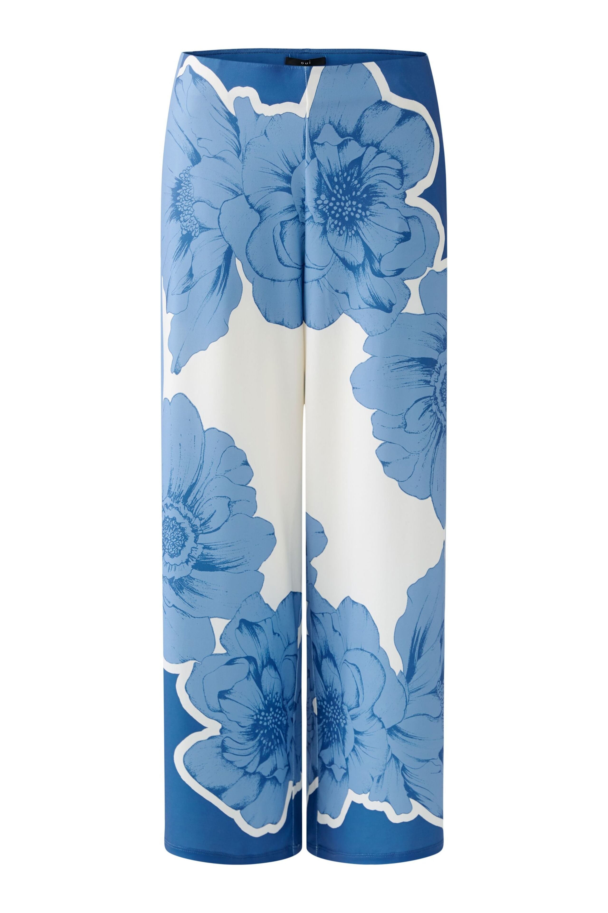 Blue Floral Print Trousers - 93013
