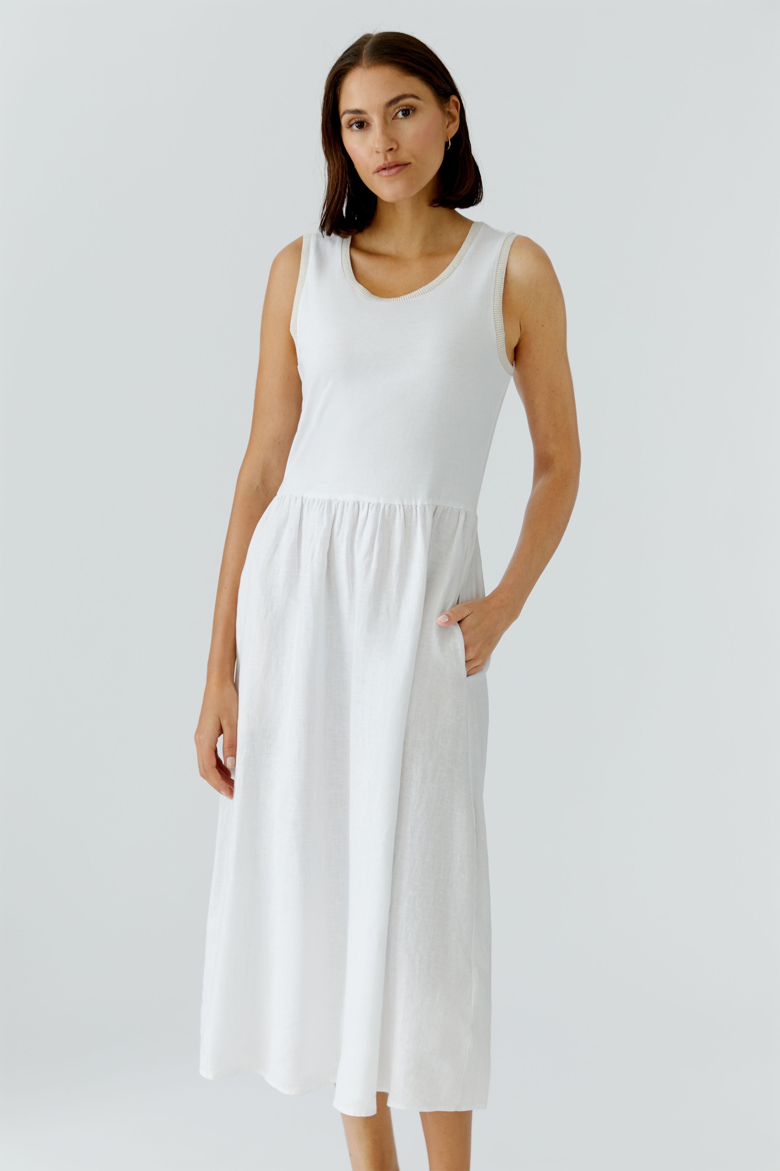 Optic White Midi Dress - 97169