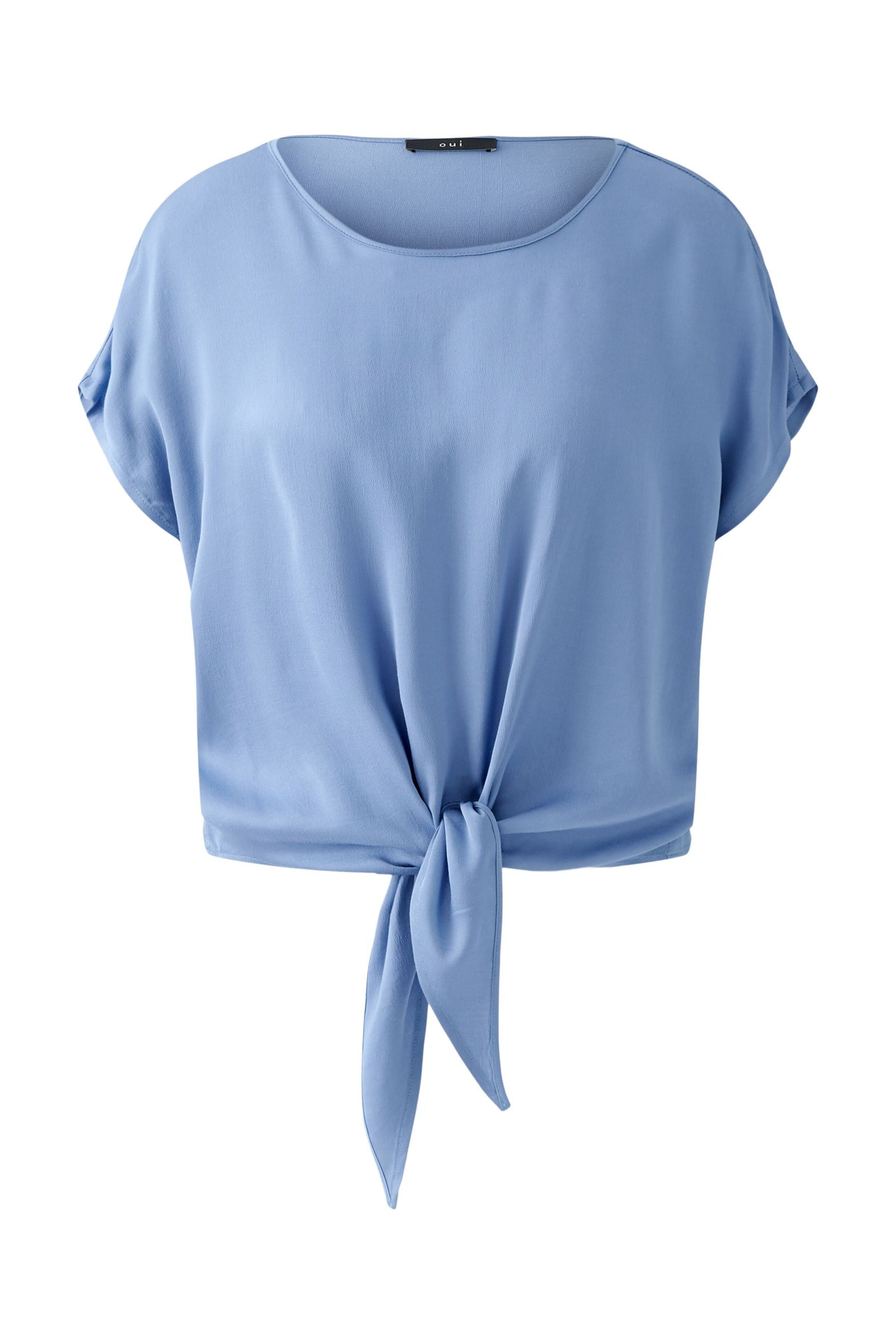 Blue Tie Front Blouse - 93412