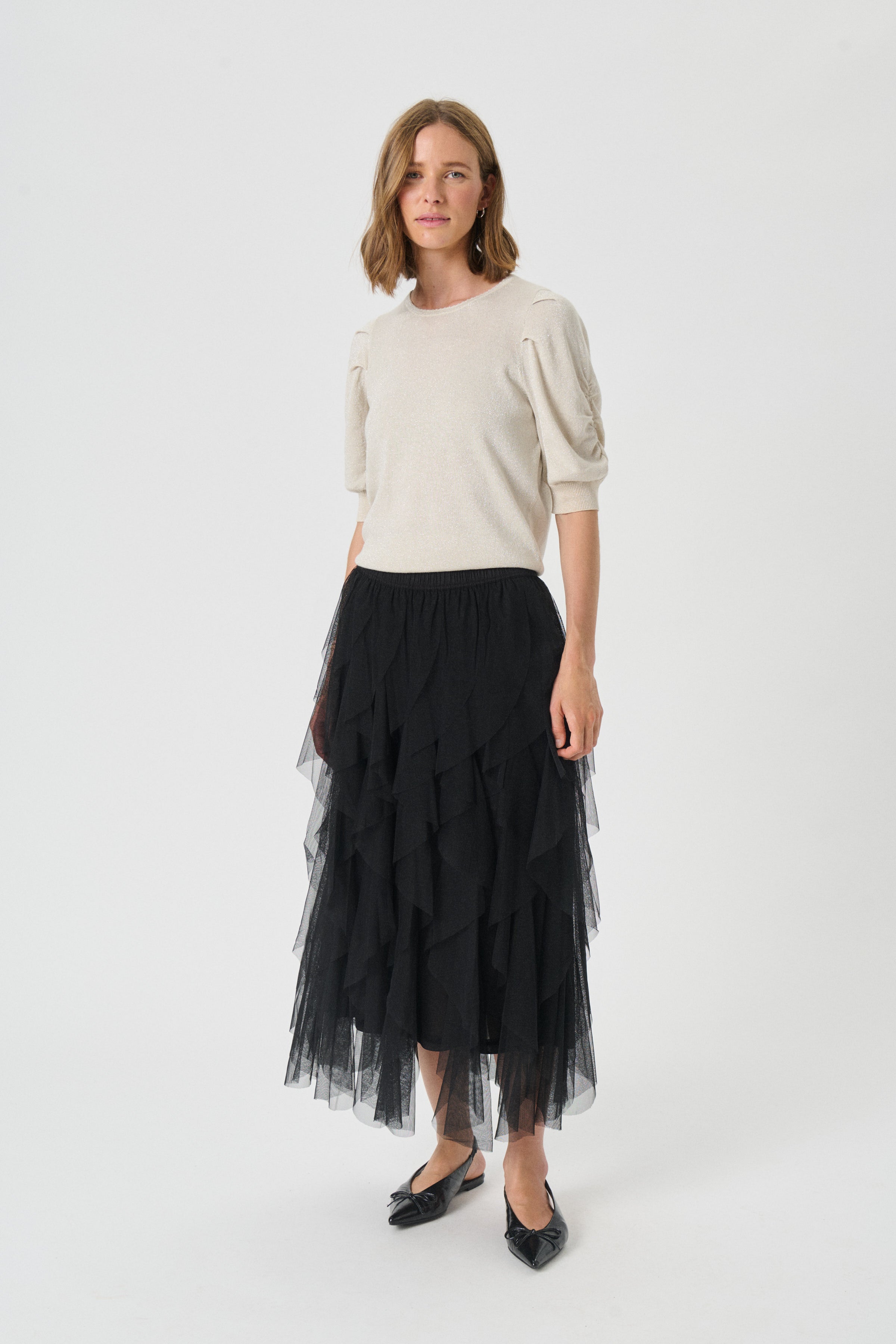 Black Svanhild Mesh Skirt - 30310050