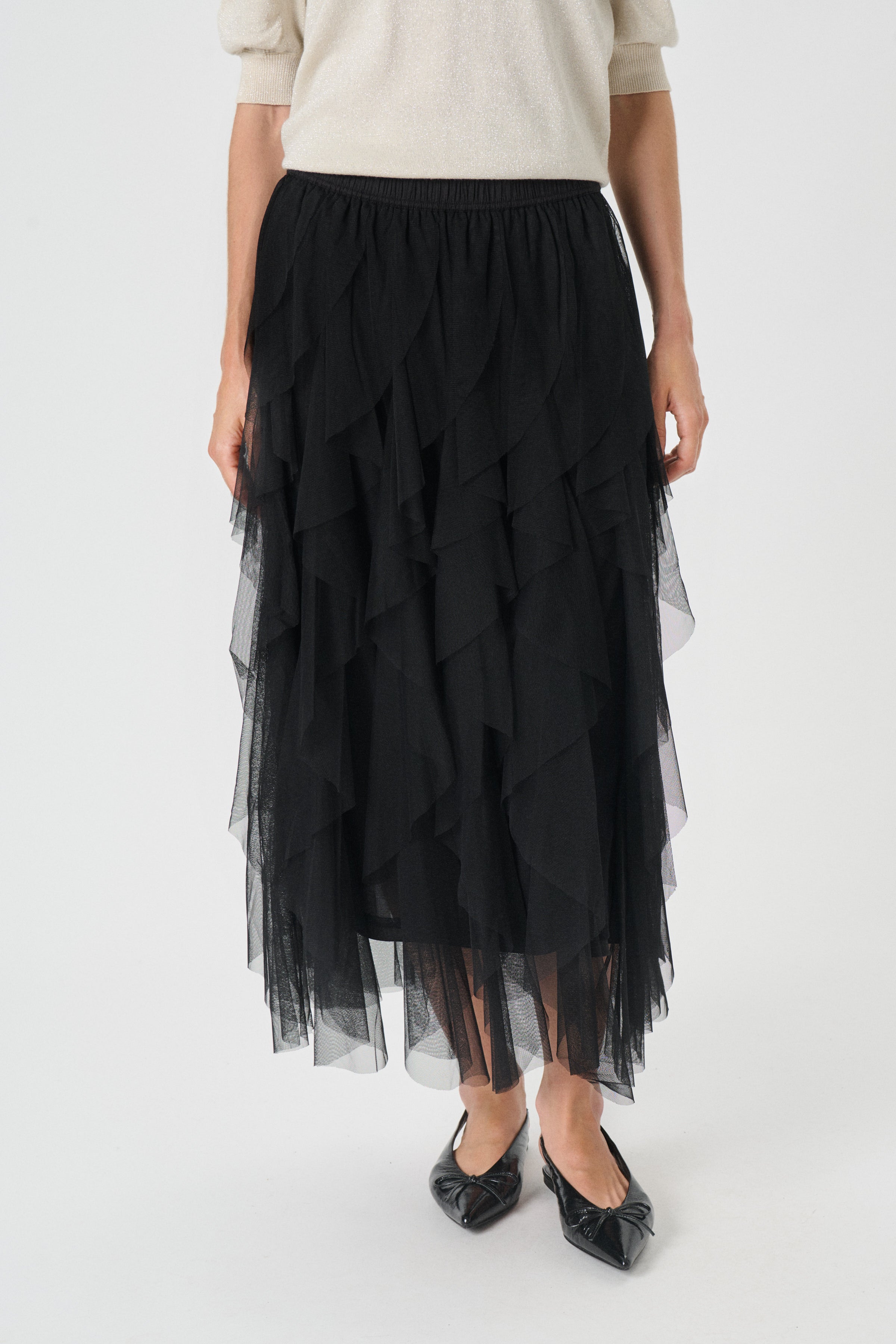 Black Svanhild Mesh Skirt - 30310050