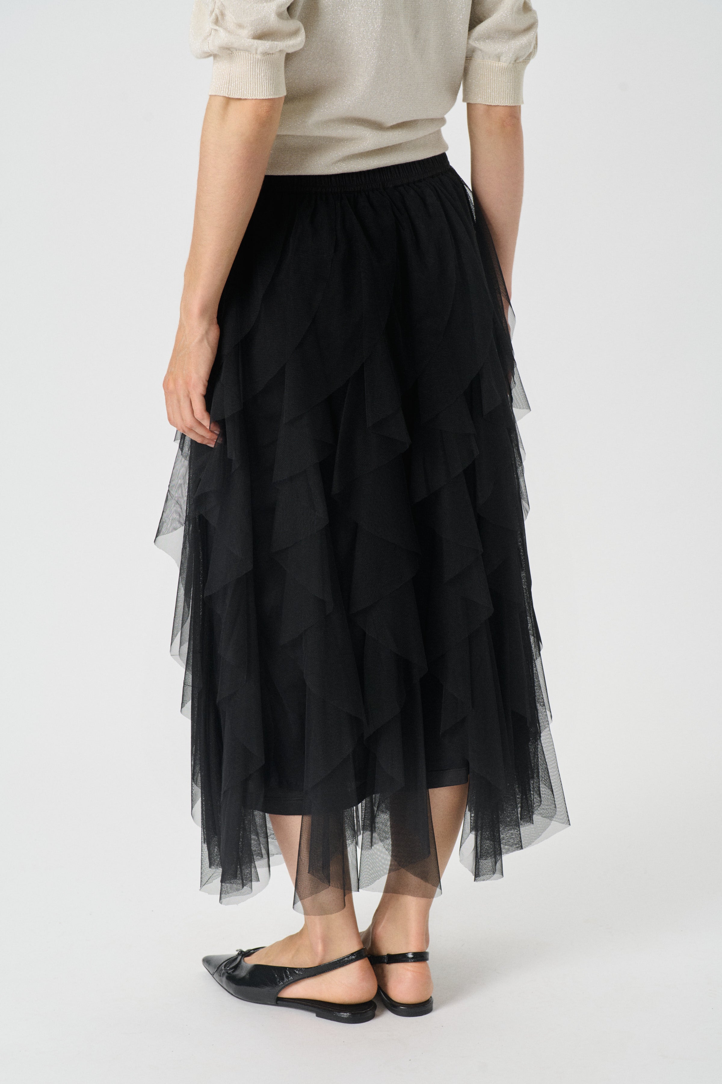Black Svanhild Mesh Skirt - 30310050