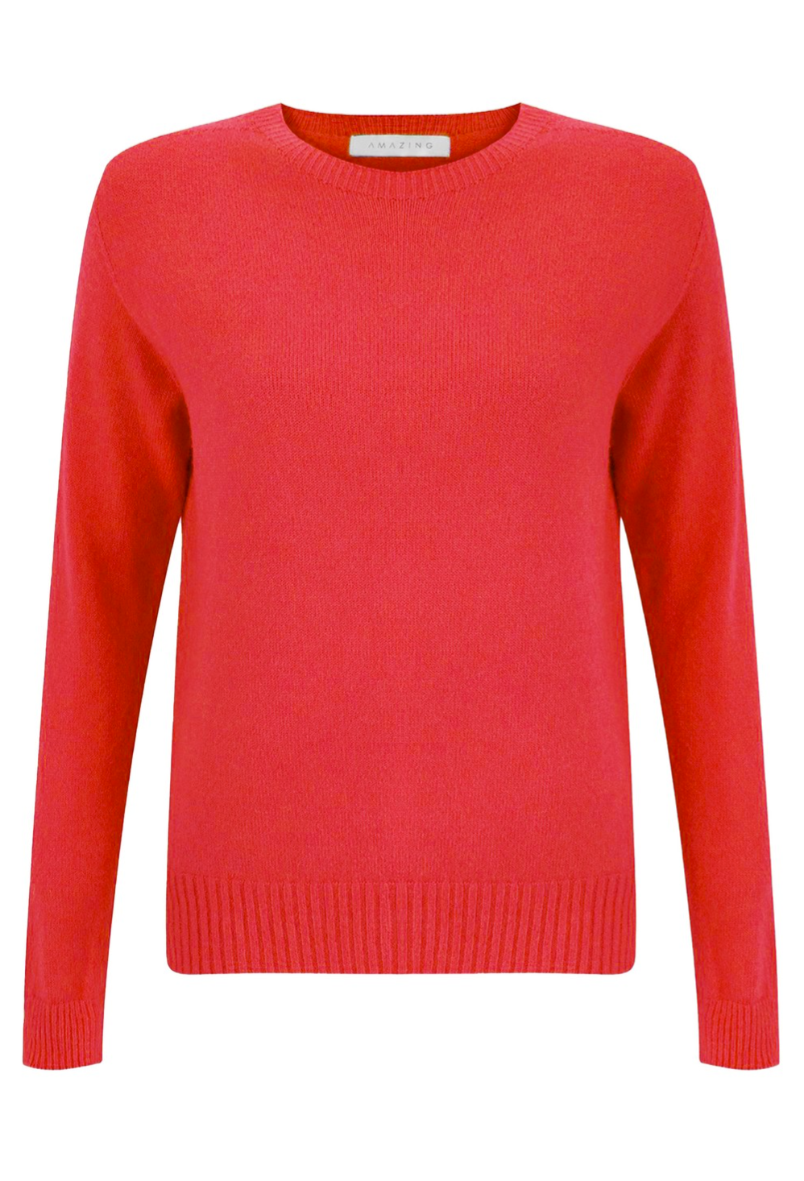 Prue Coral Semi Fitted Sweater
