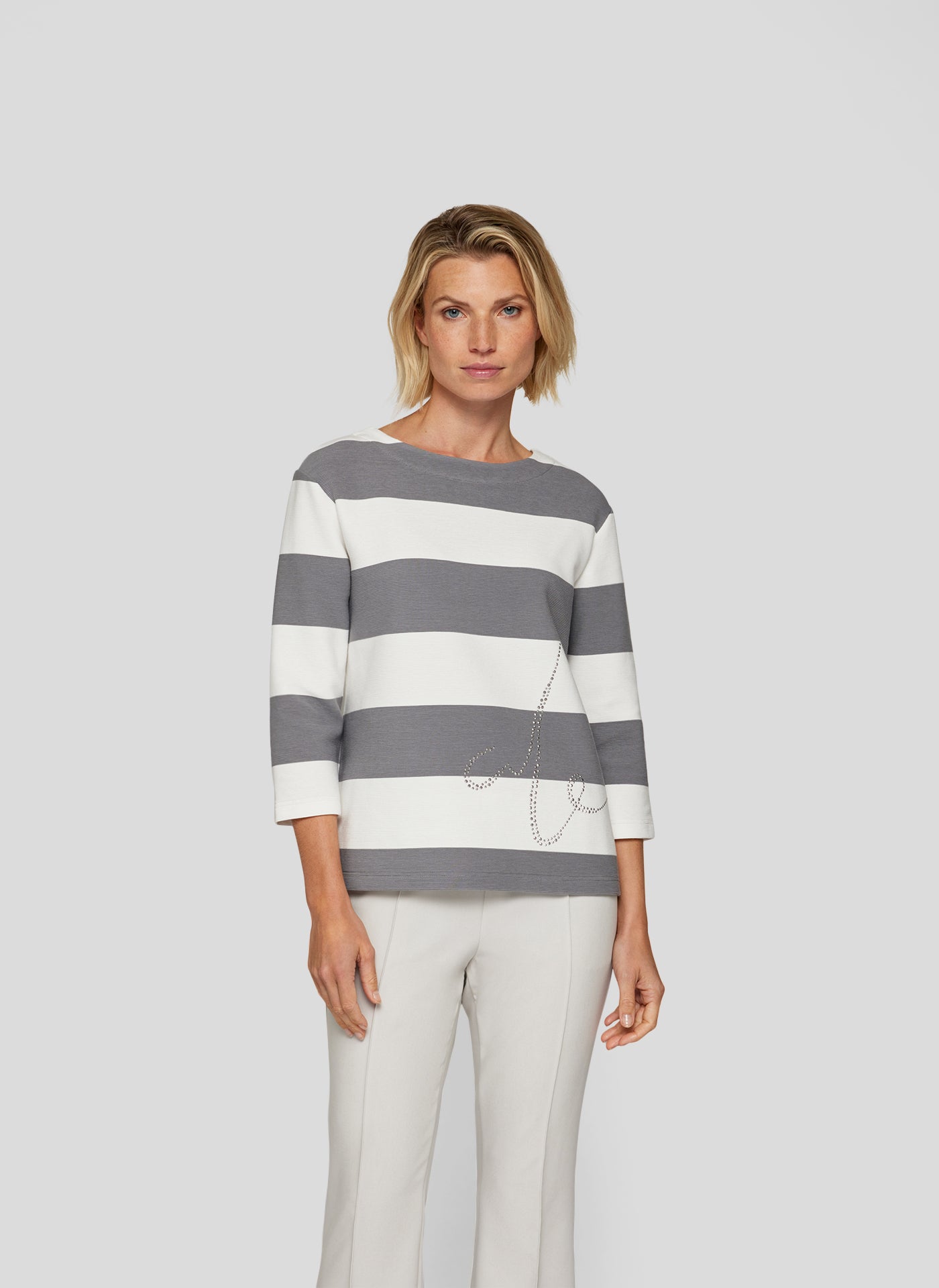 Grey Block Stripe Top - 114353