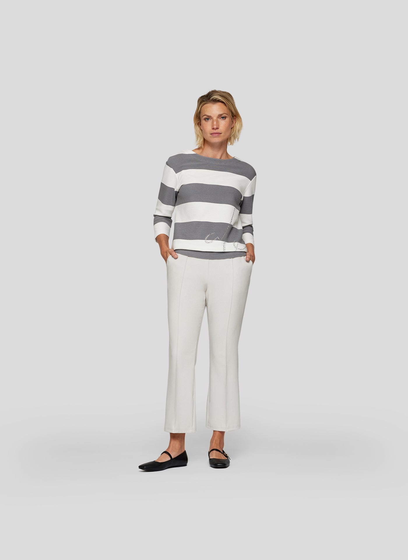Grey Block Stripe Top - 114353