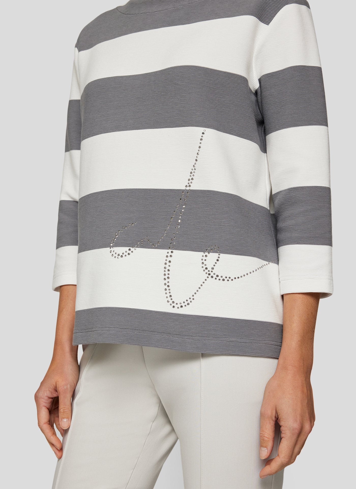 Grey Block Stripe Top - 114353