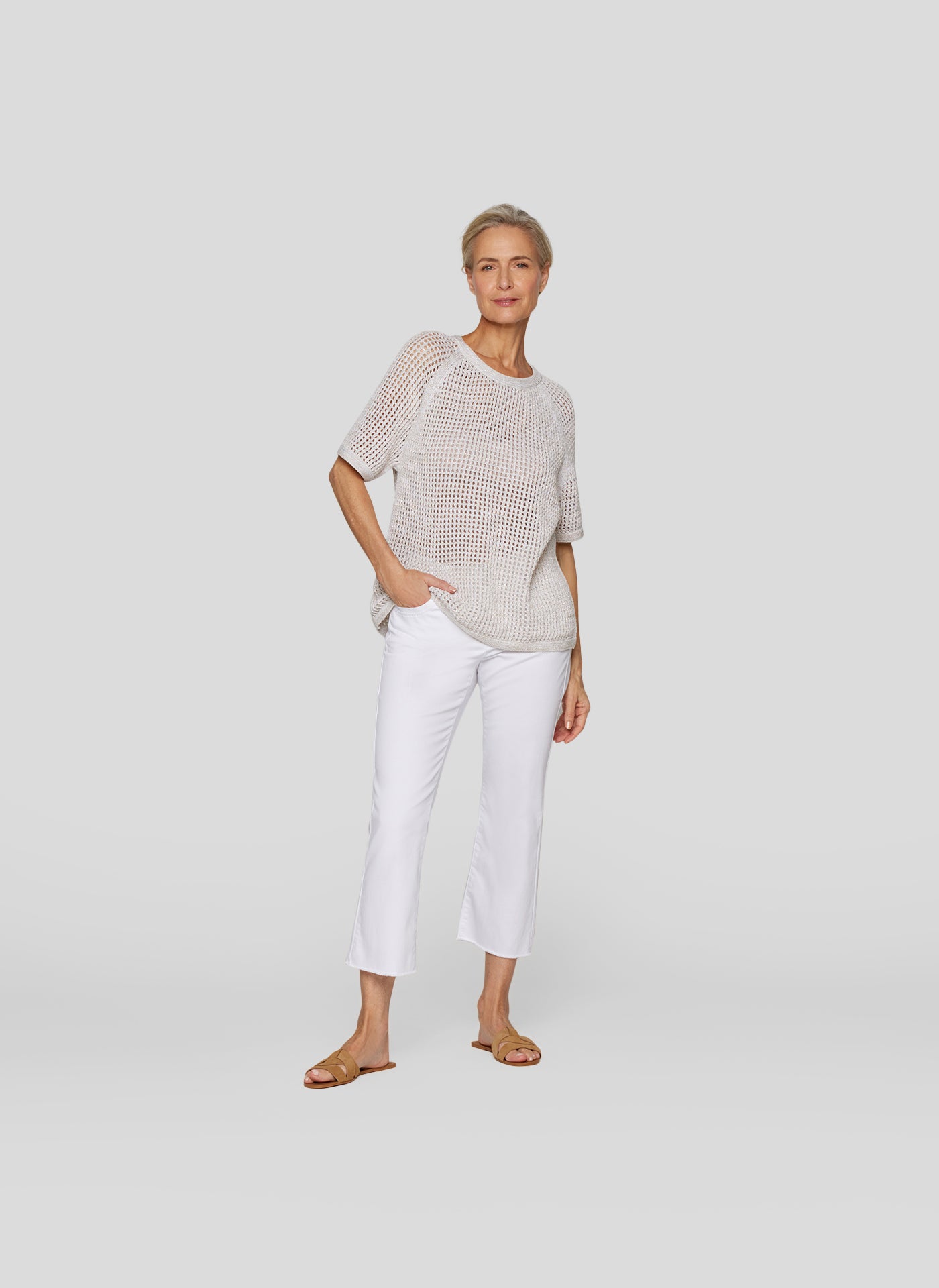 Ivory Open Knit Top - 124600