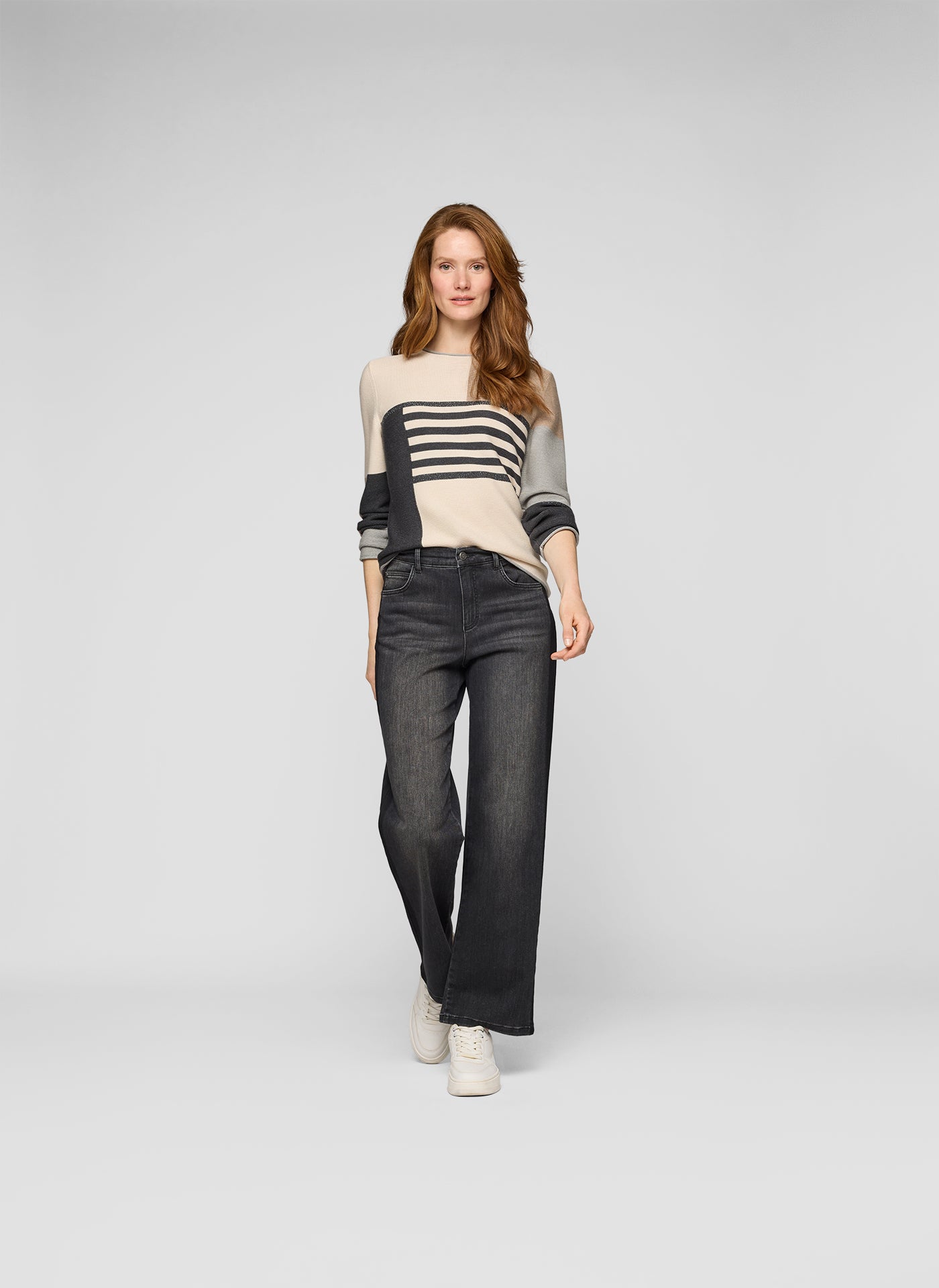 Macchiato Block Design Sweater - 121630