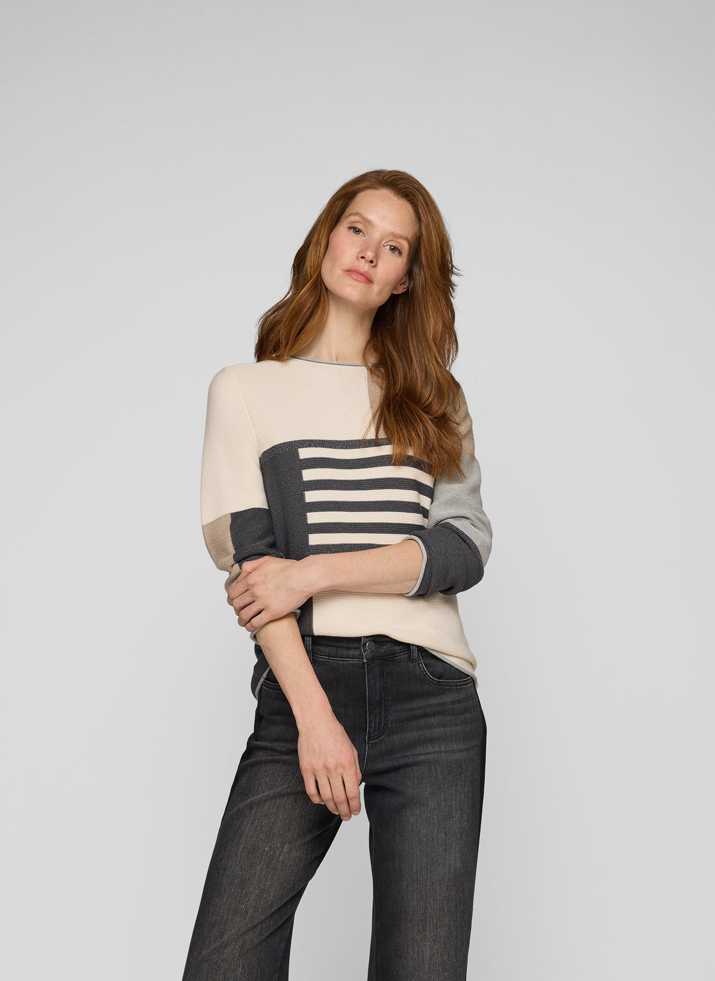 Macchiato Block Design Sweater - 121630