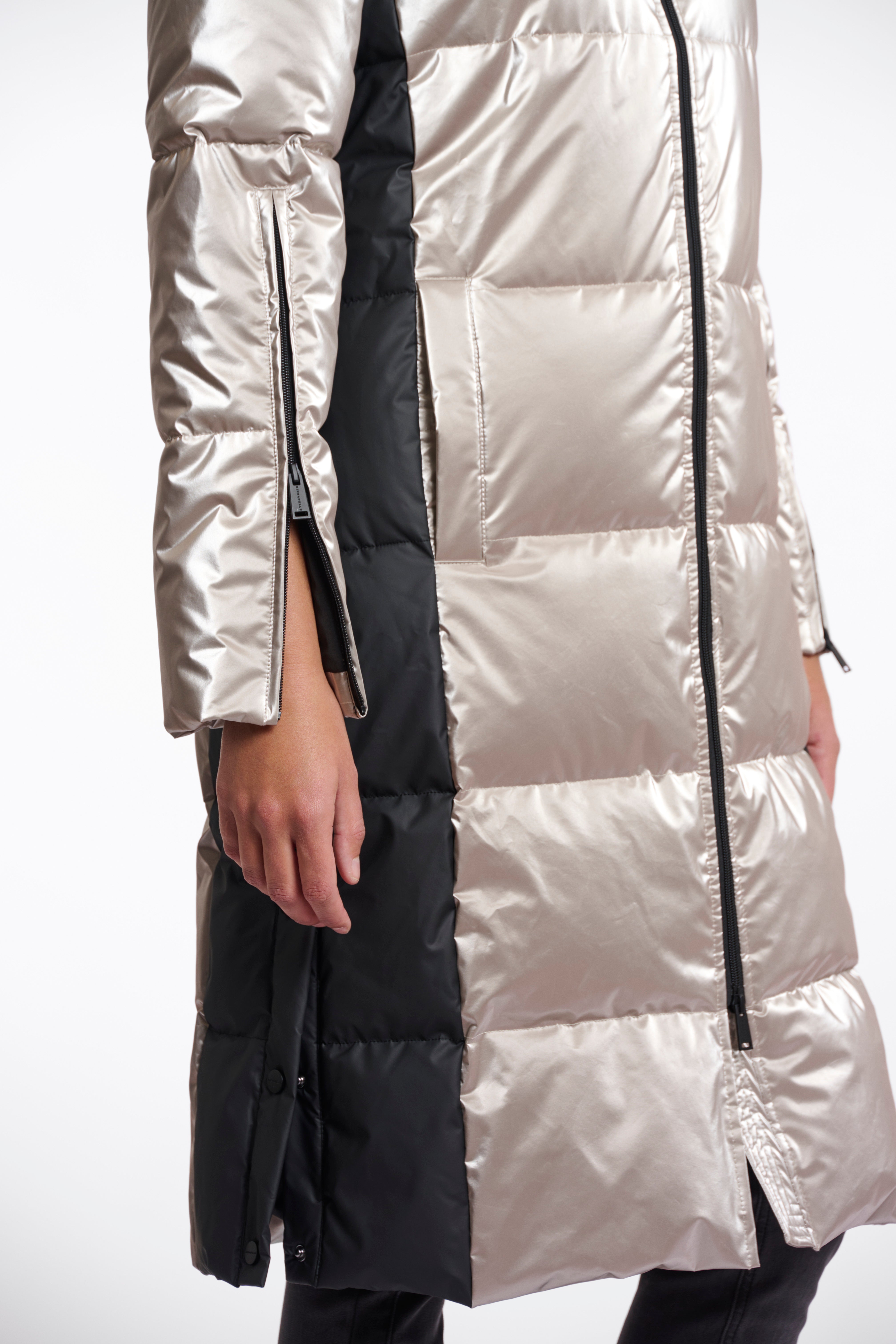 Ciara Ice Grey Metallic Padded Coat