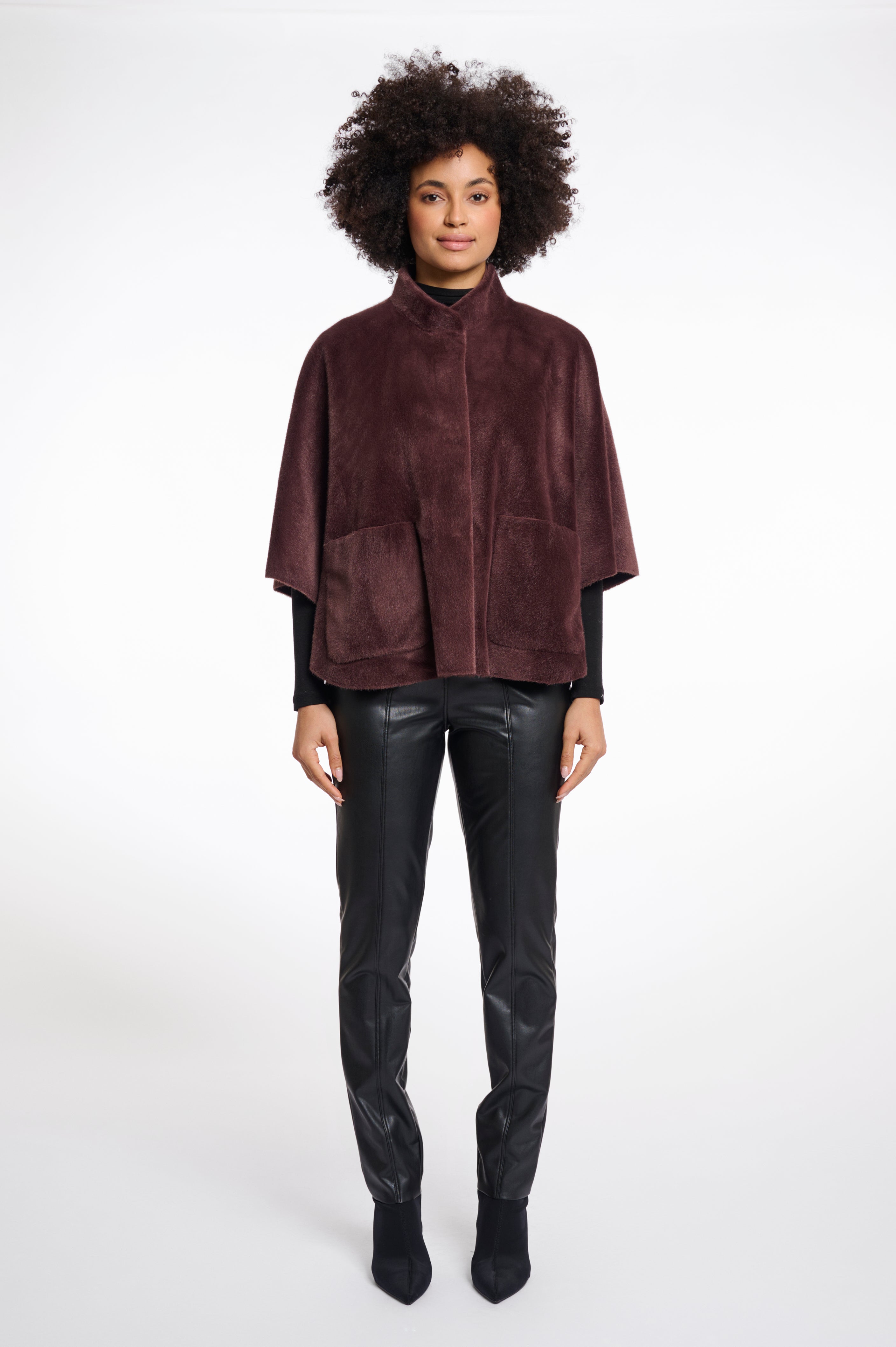 Chocolate Bean Dewi Faux Fur Cape