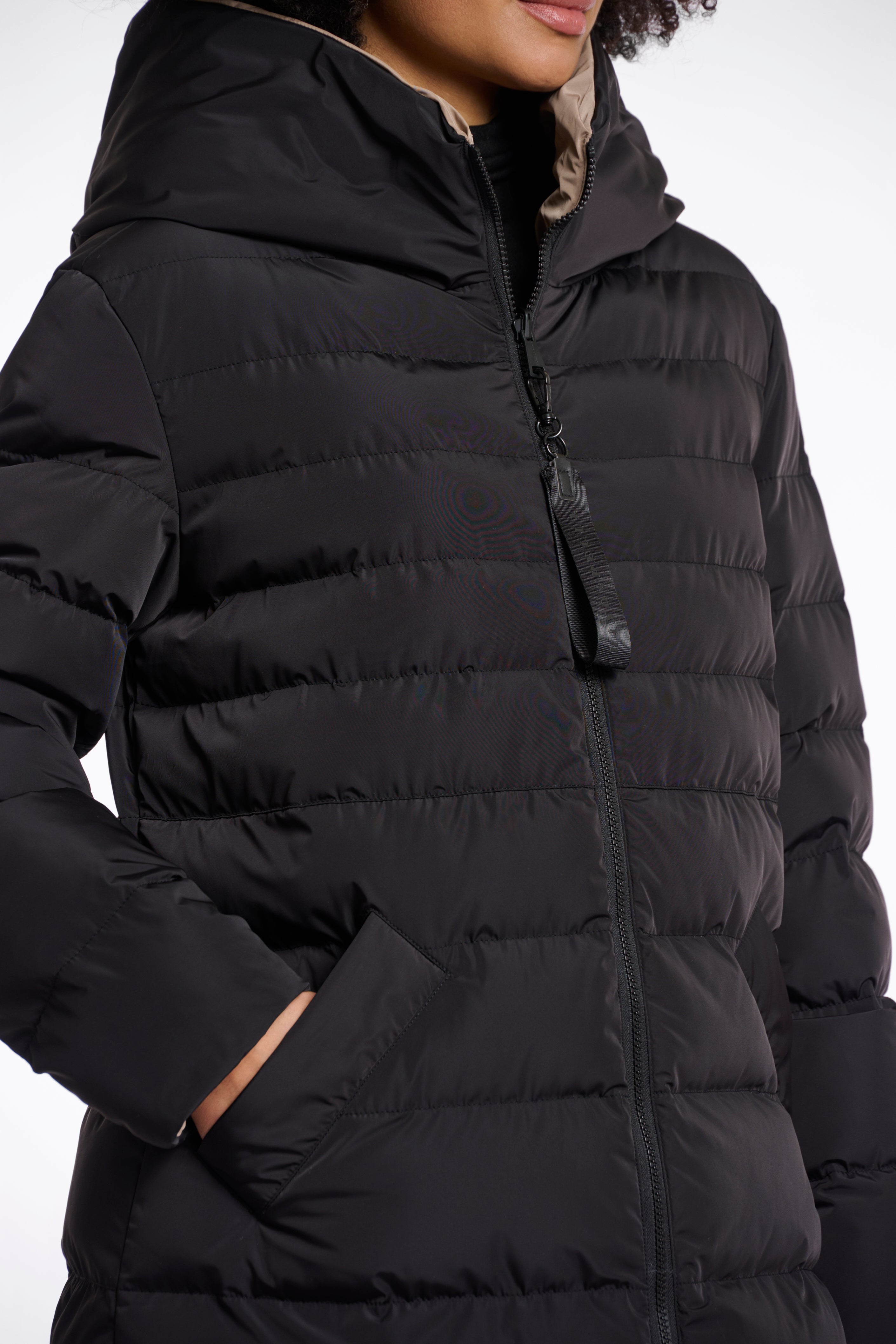 Keila Black & Toffee Reversible Coat