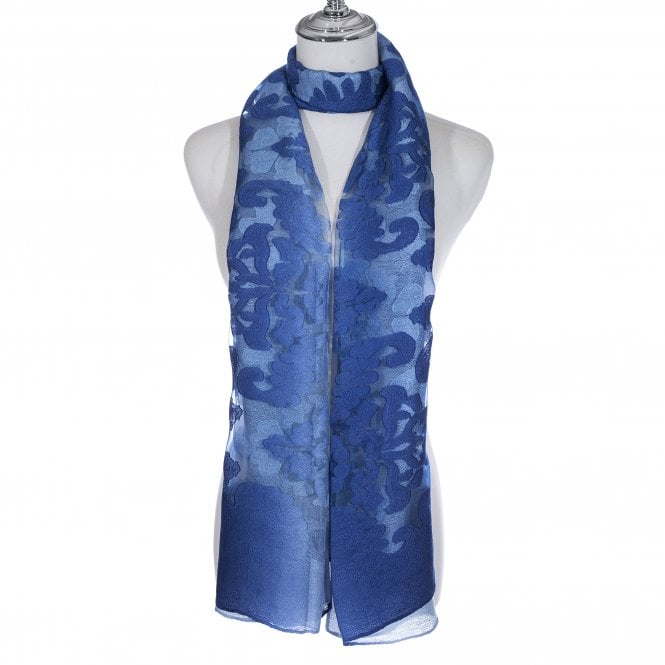 Blue Burn Out Scarf - SC1199
