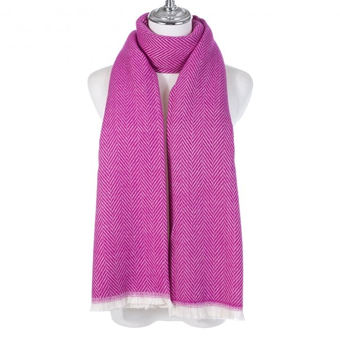 Fuchsia Herringbone Scarf - SC1386