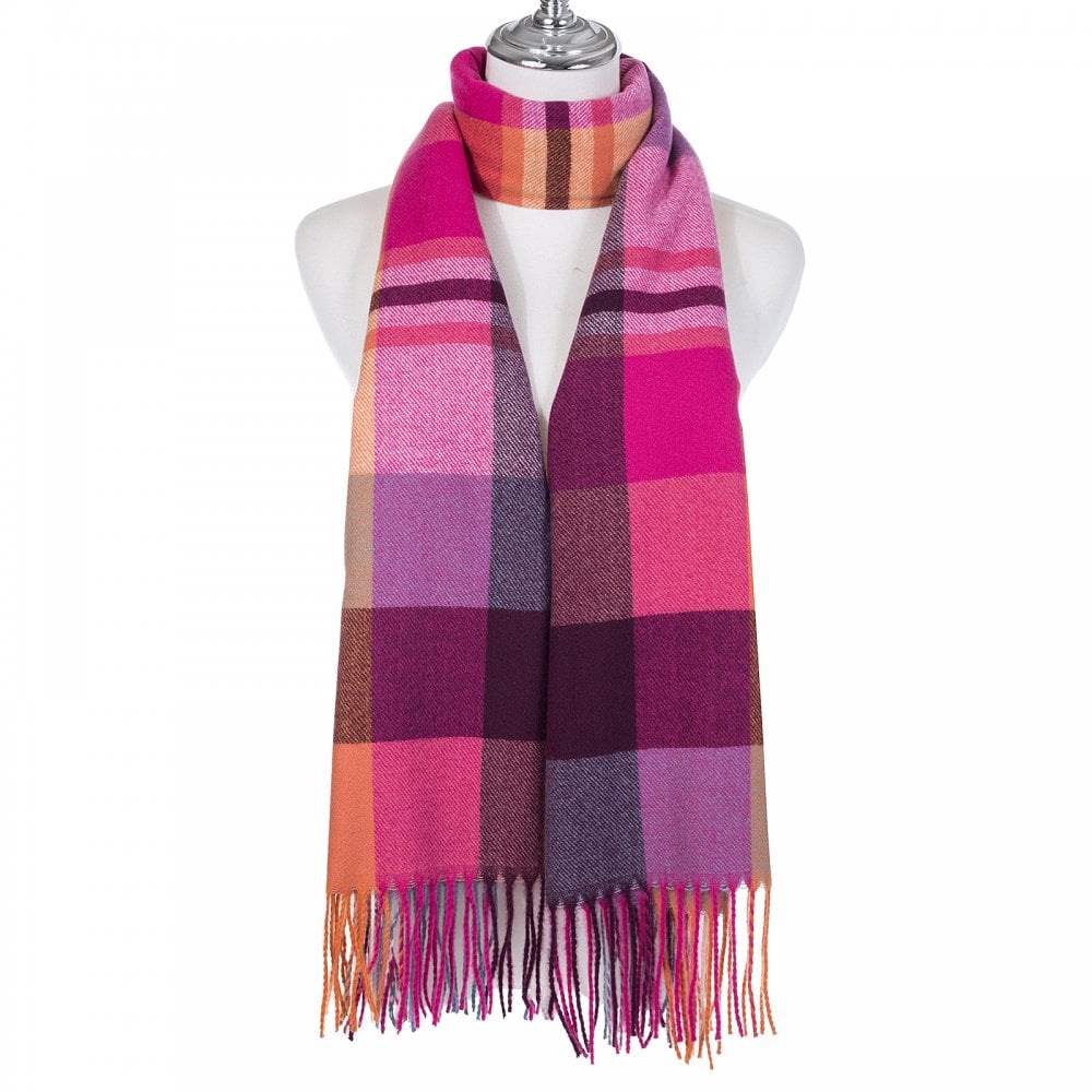 Pink Multi Check Scarf - SC1390