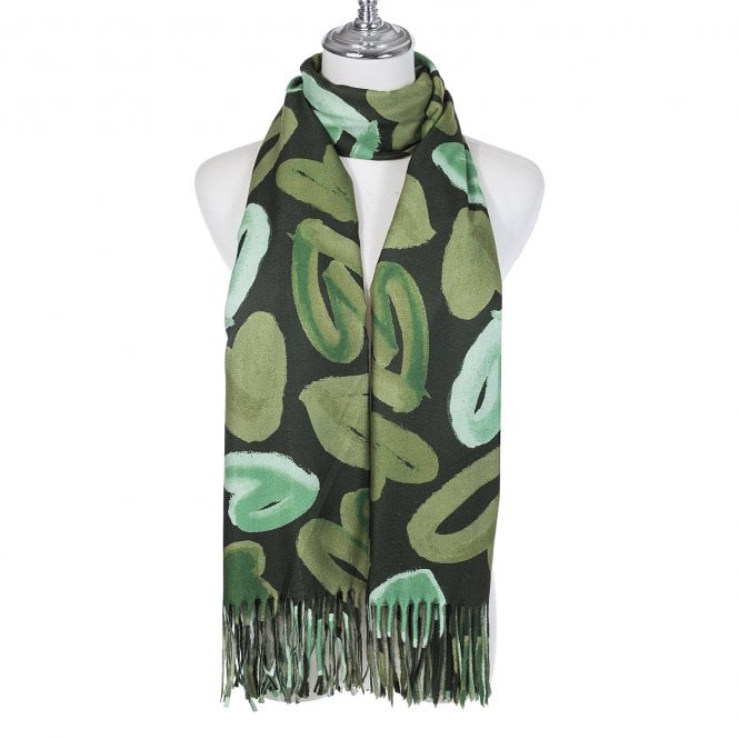 Green Heart Print Scarf - SC1422