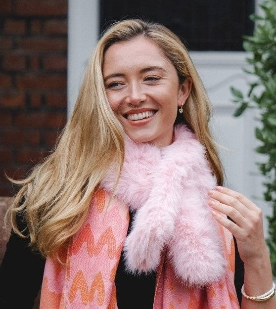 Faux Fur Pink Scarf - SC1436