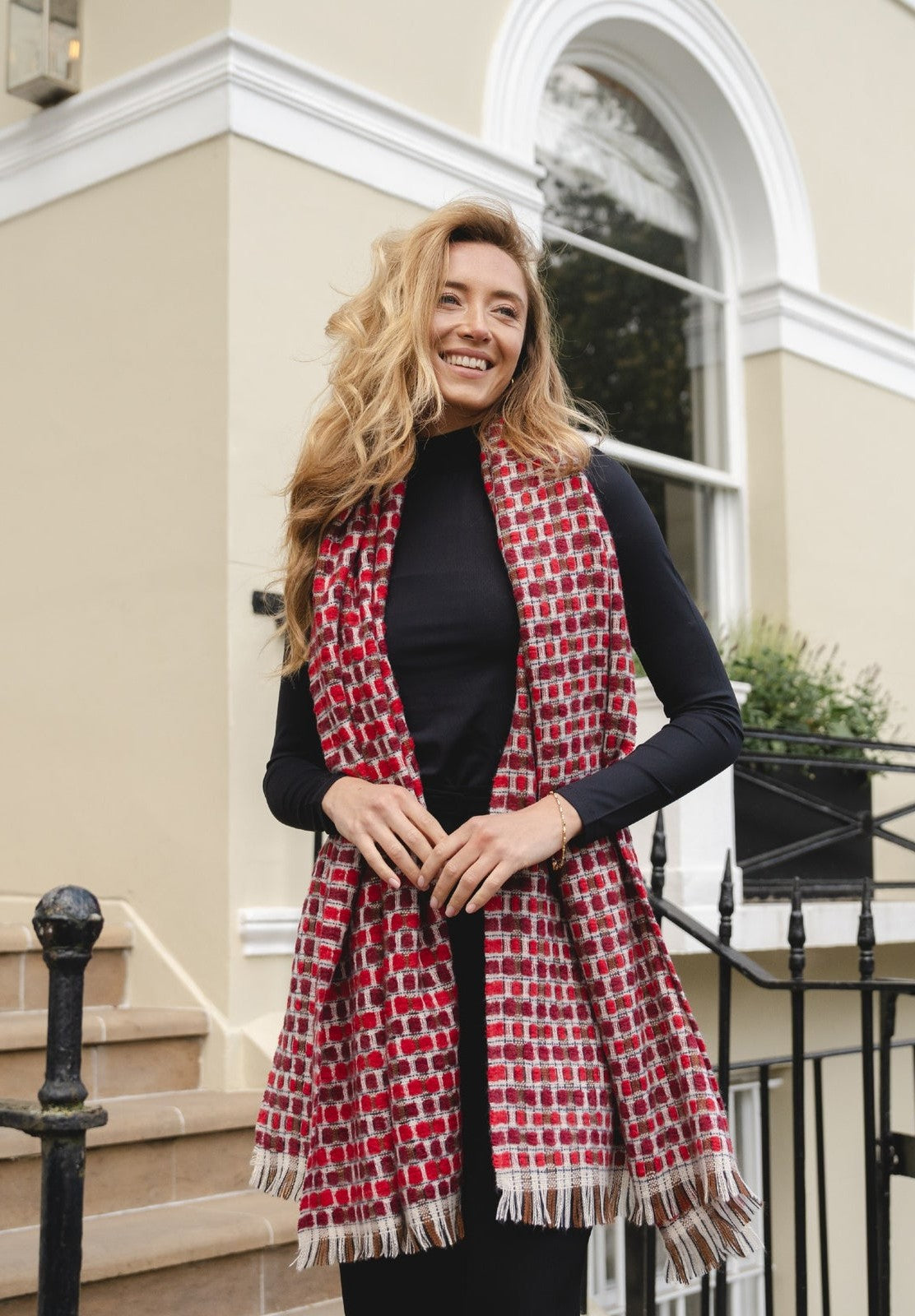 Red Check Scarf - SC2096